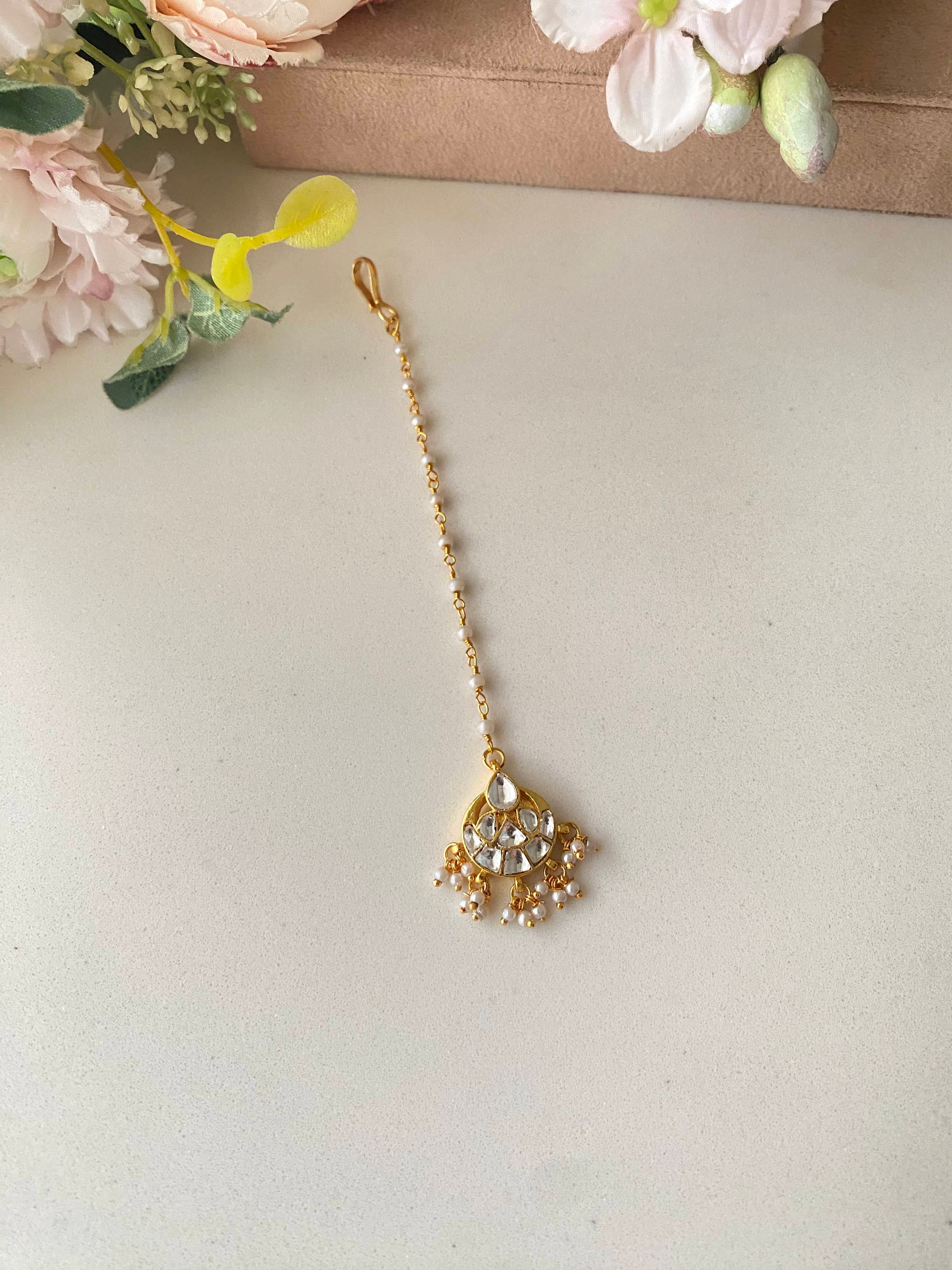 Gold Plated Kundan Tikka