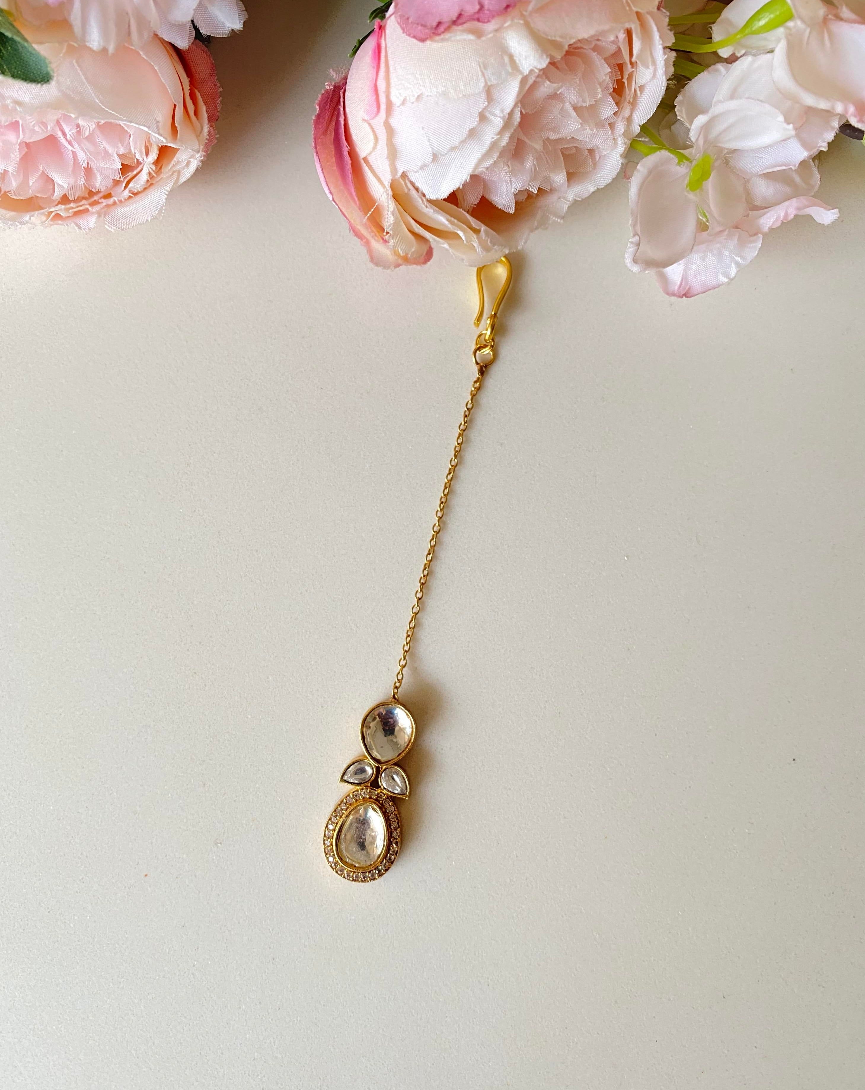 Gold plated Moissanite Tikka