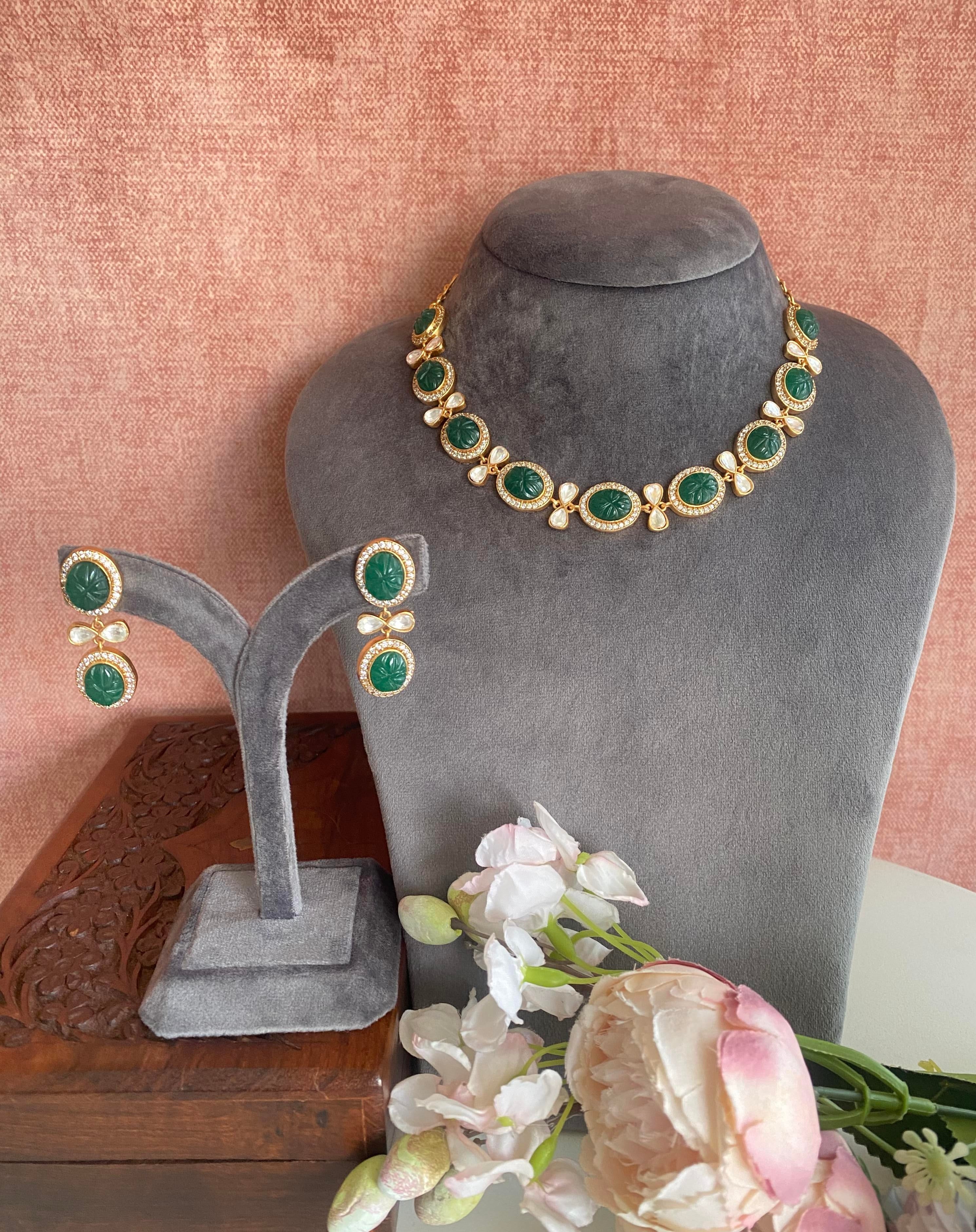 Gold plated Green Choker set