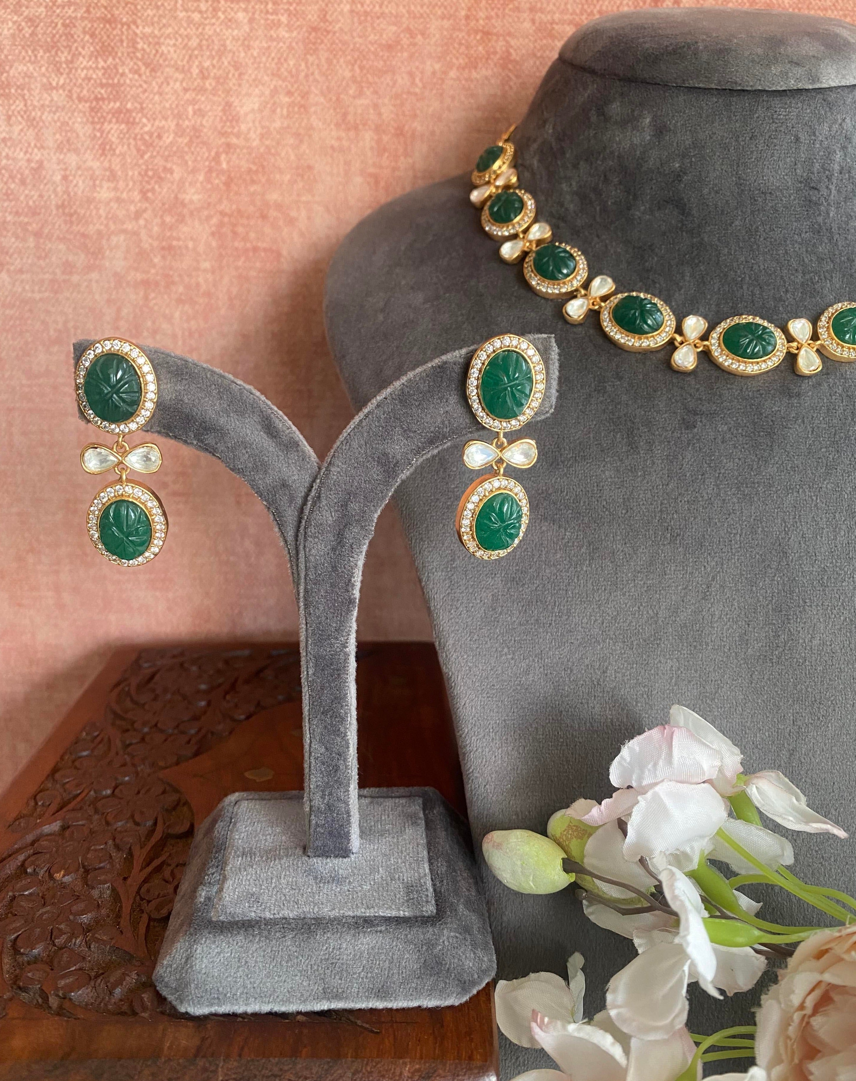 Gold plated Green Choker set