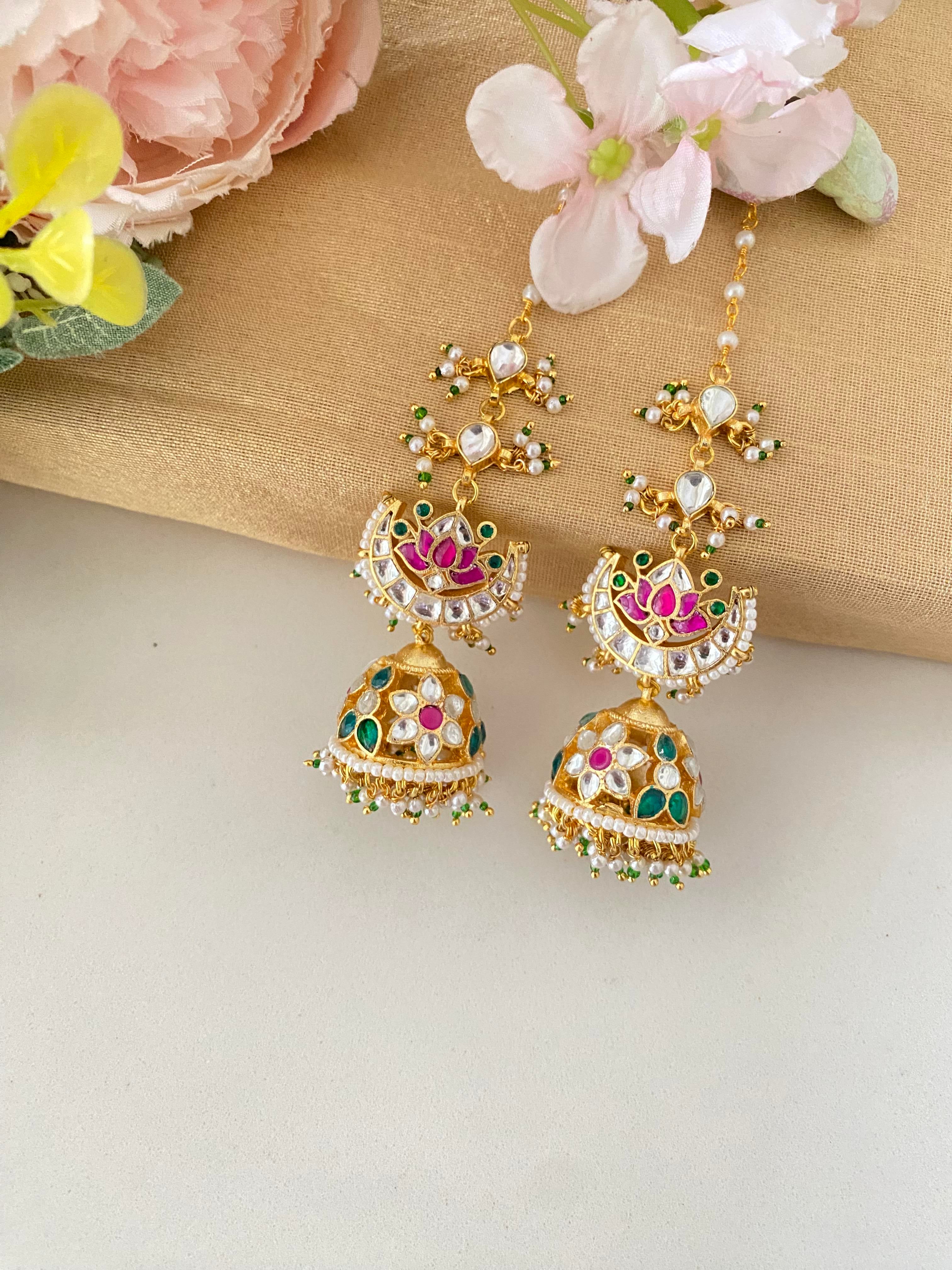 Gold Plated Kundan Jhumka