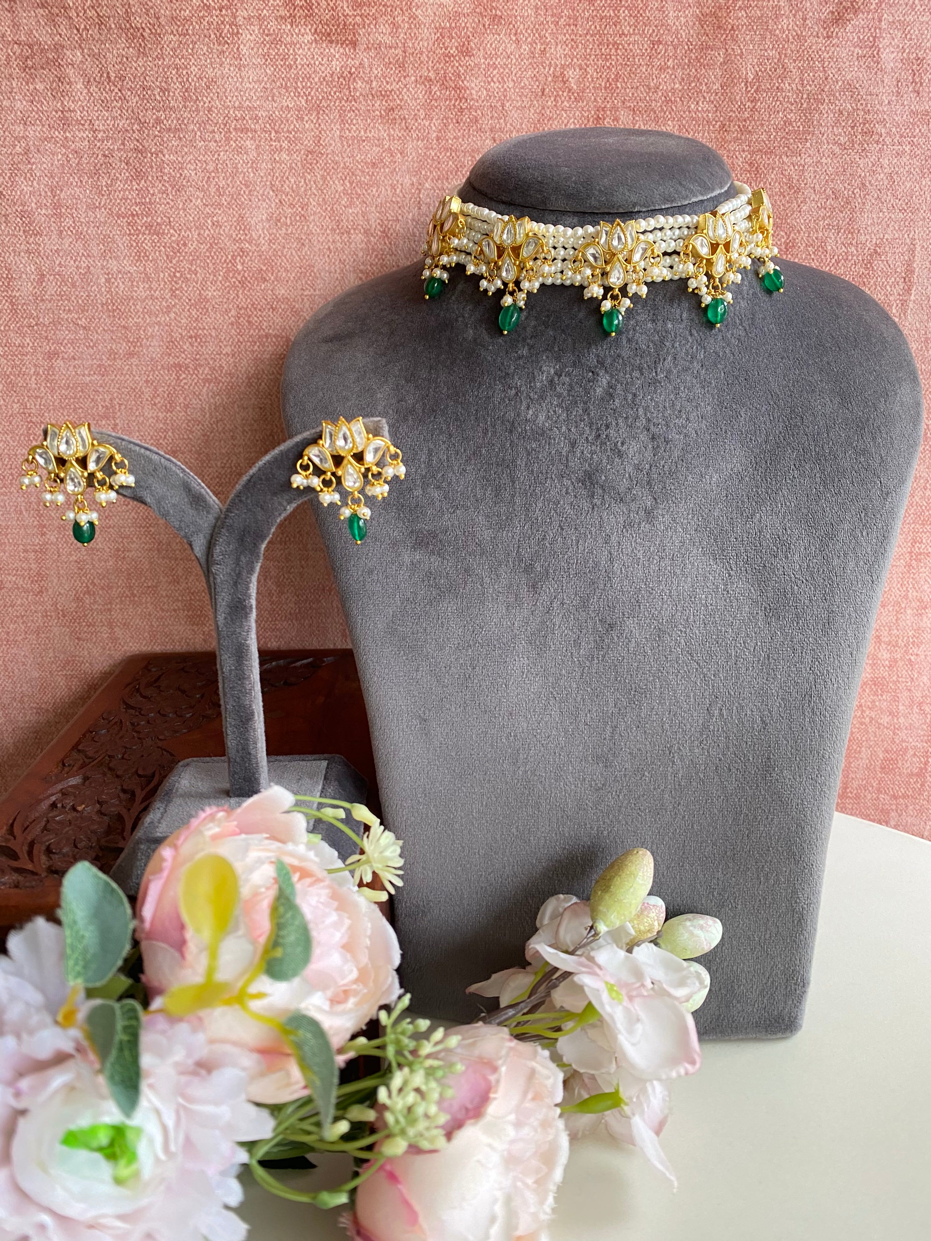 Lotus Kundan Choker Set
