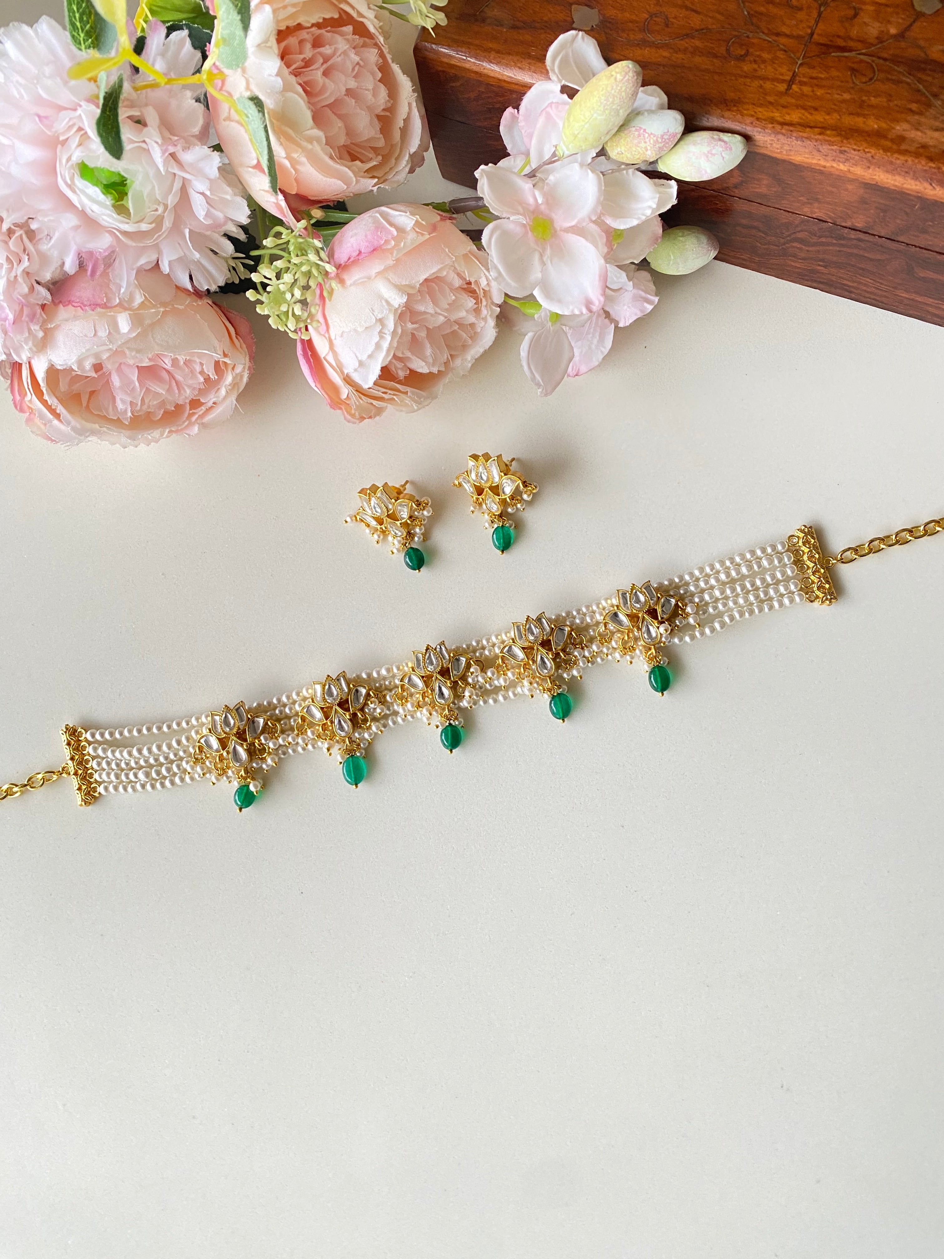 Lotus Kundan Choker Set