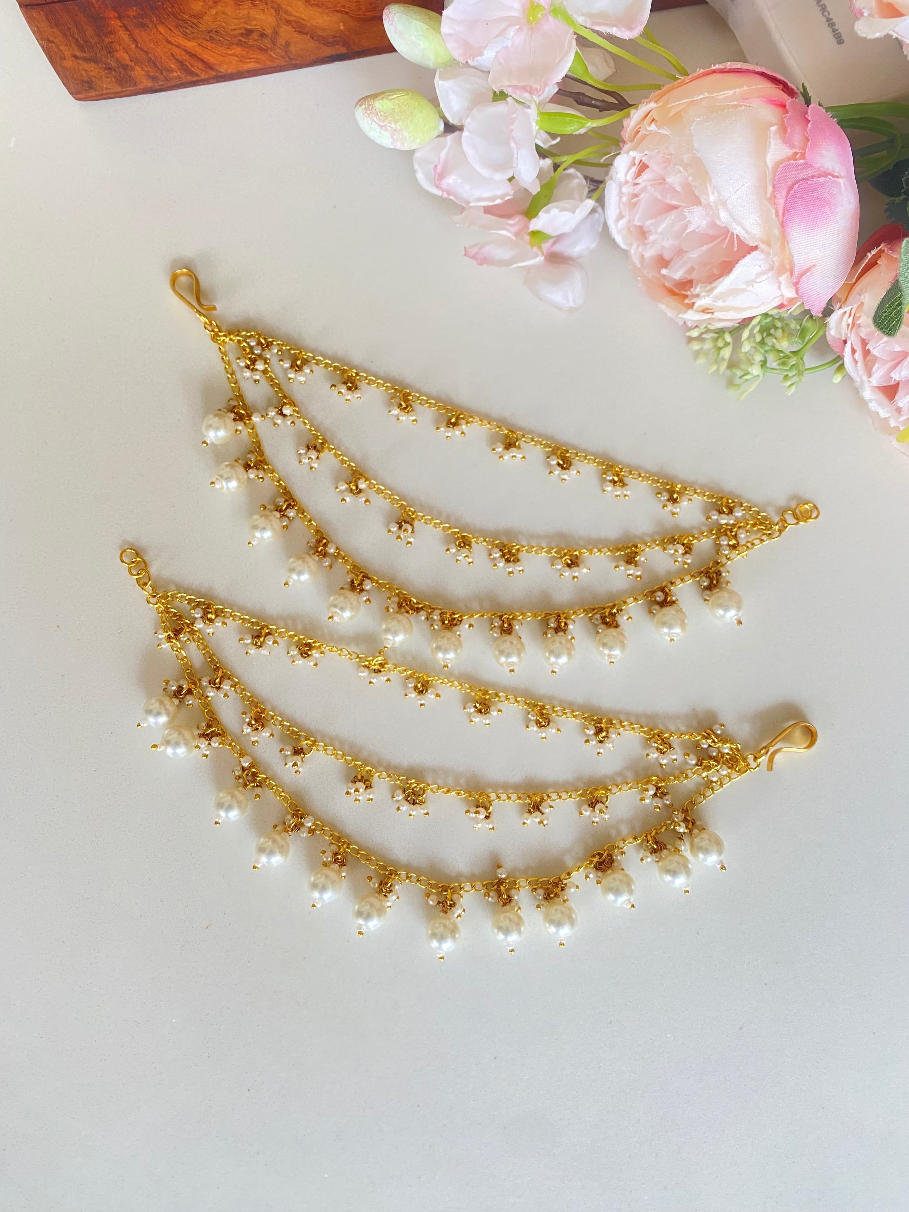 Gold plated Pearl Ear Chain