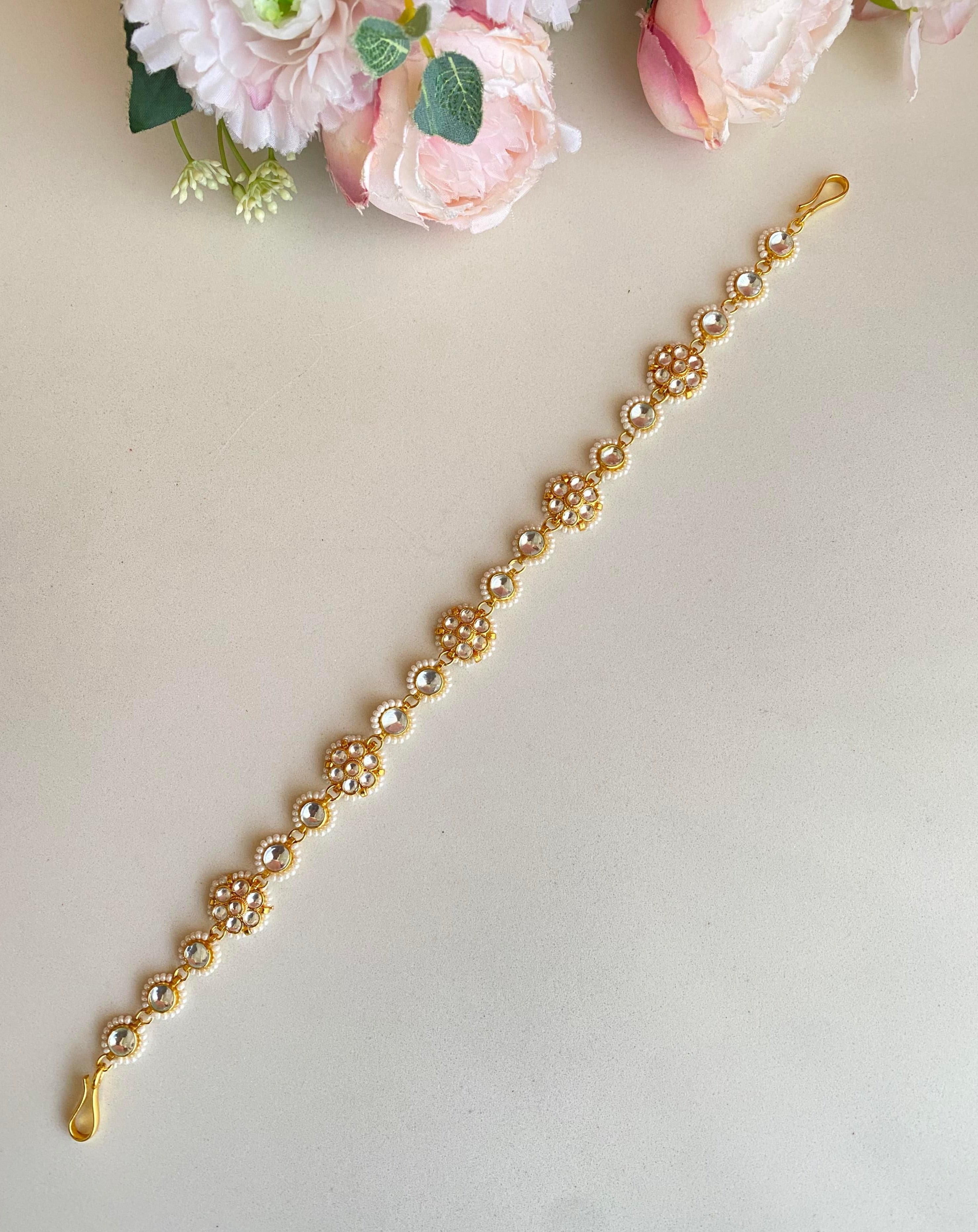 Gold Plated Kundan floral sheeshphool
