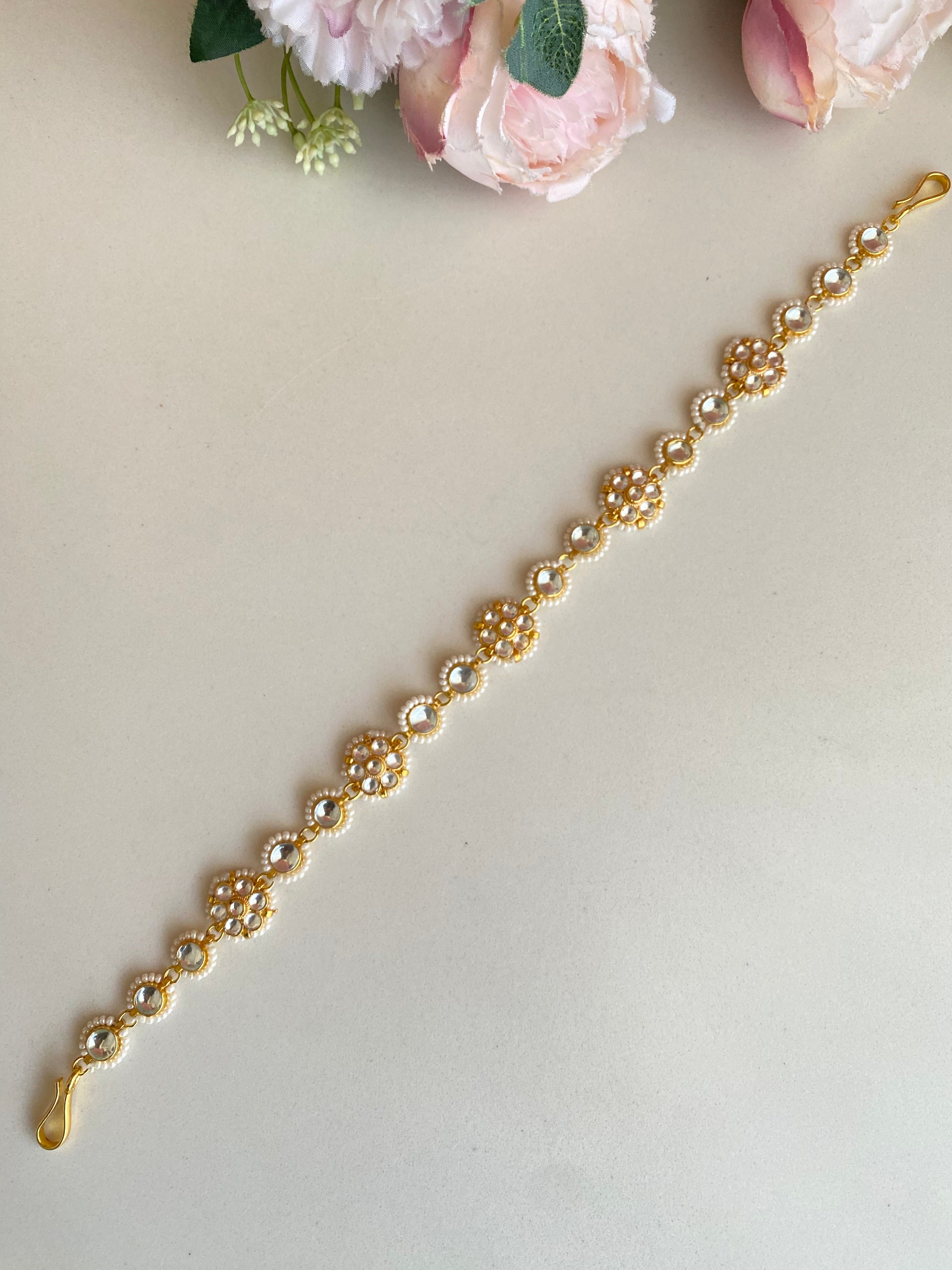 Gold Plated Kundan floral sheeshphool