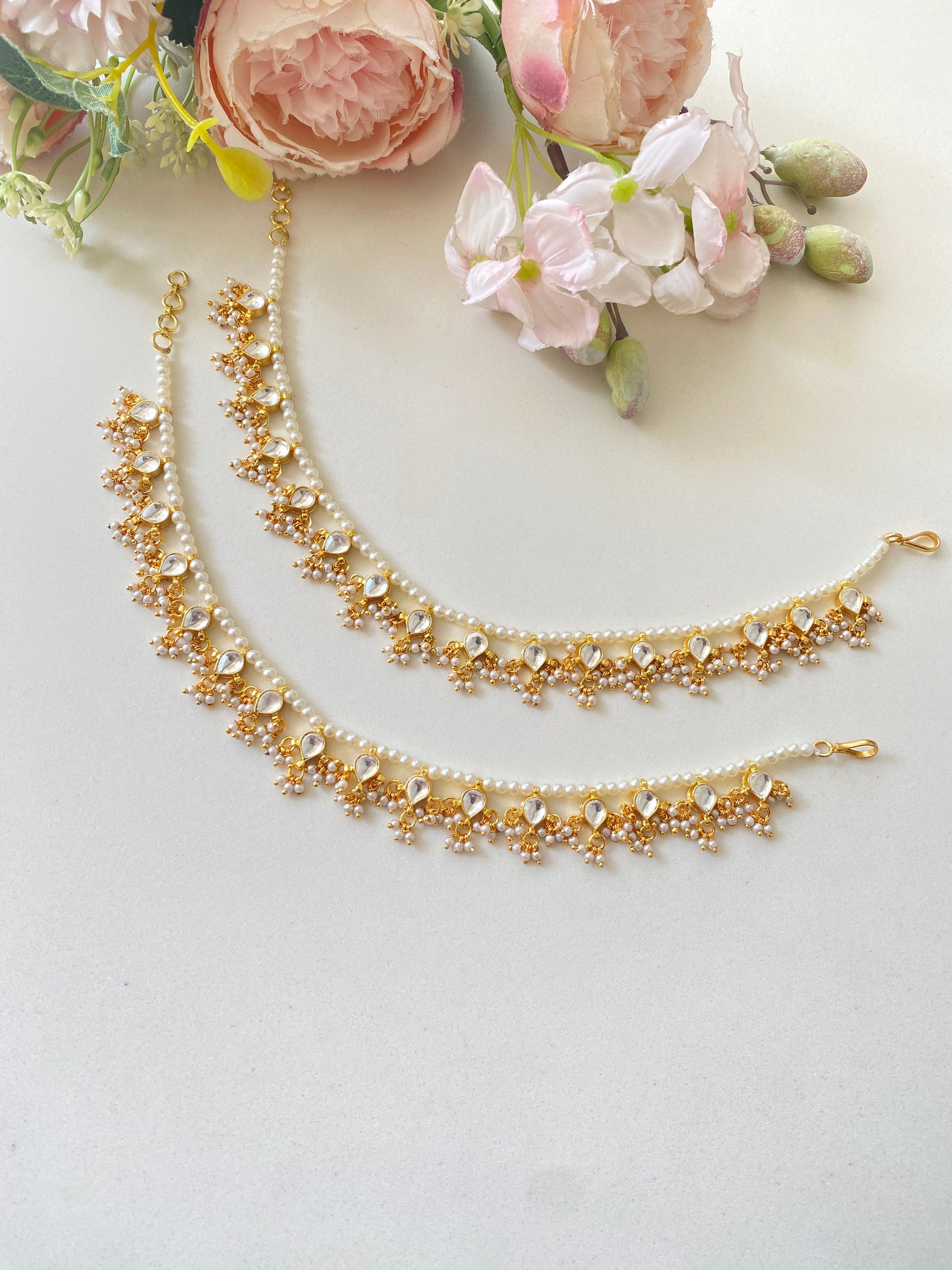 Gold plated Kundan Payal