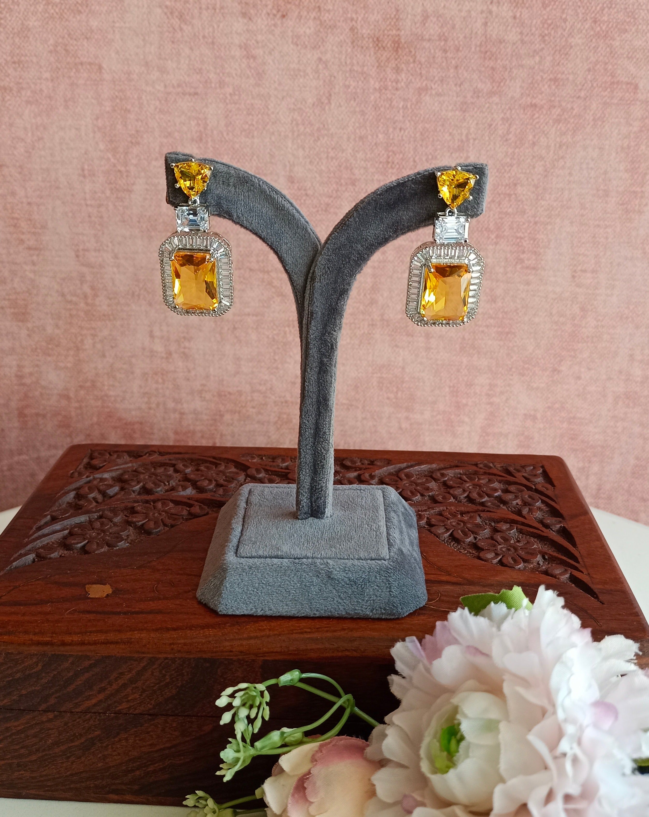 Silver Plating Diamond Earring