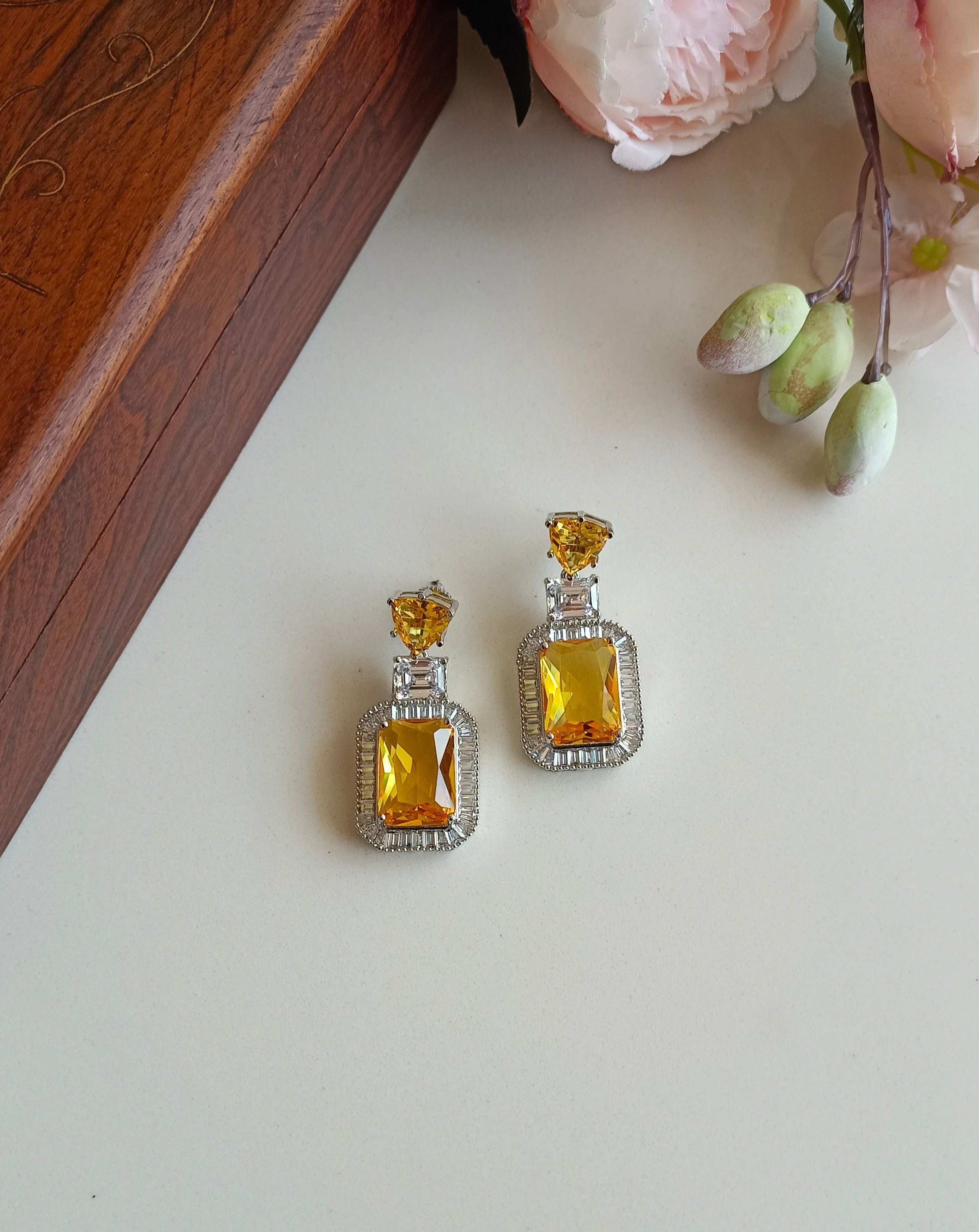 Silver Plating Diamond Earring