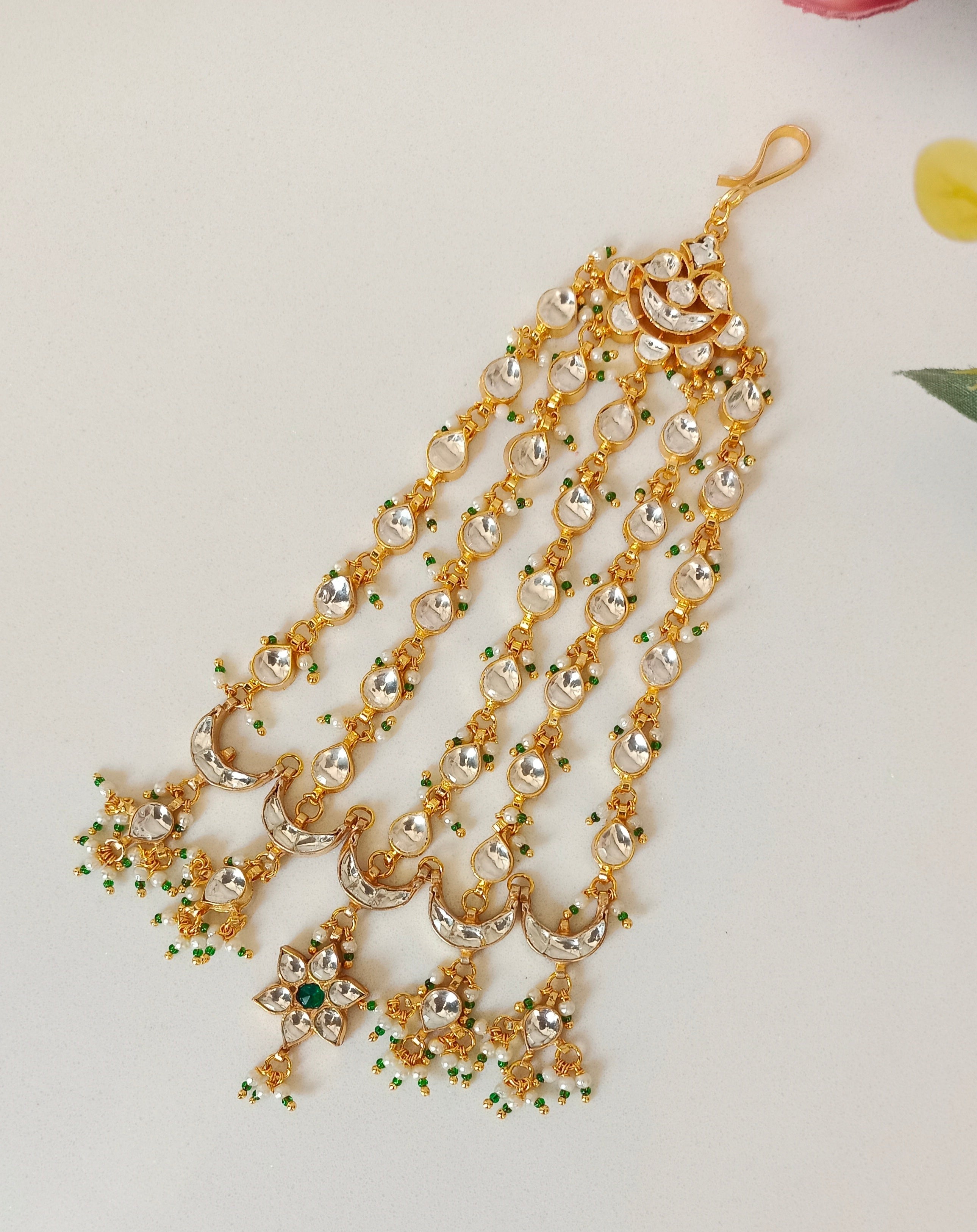 Gold plated Kundan Passa