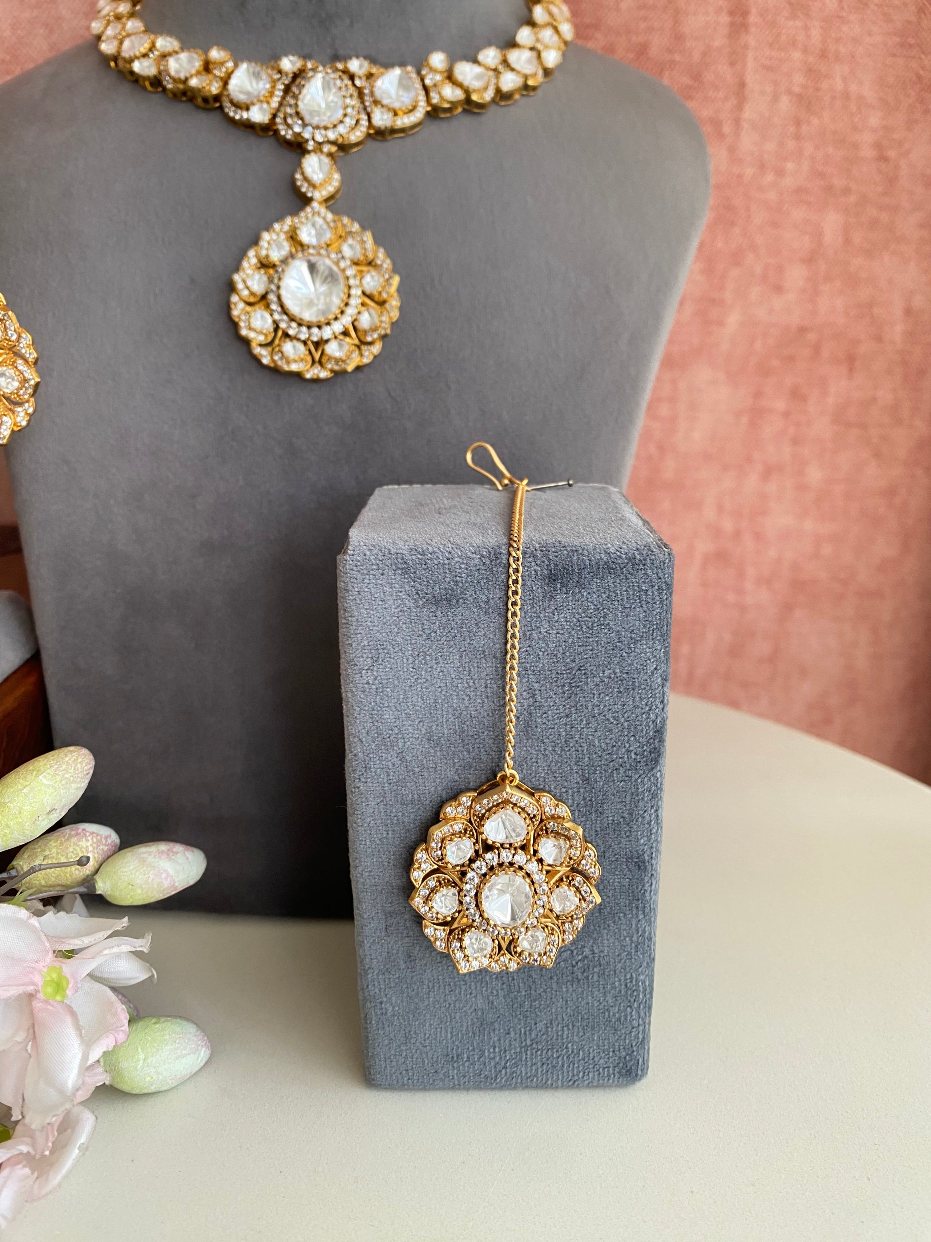 Gold plated Moissanite Necklace set