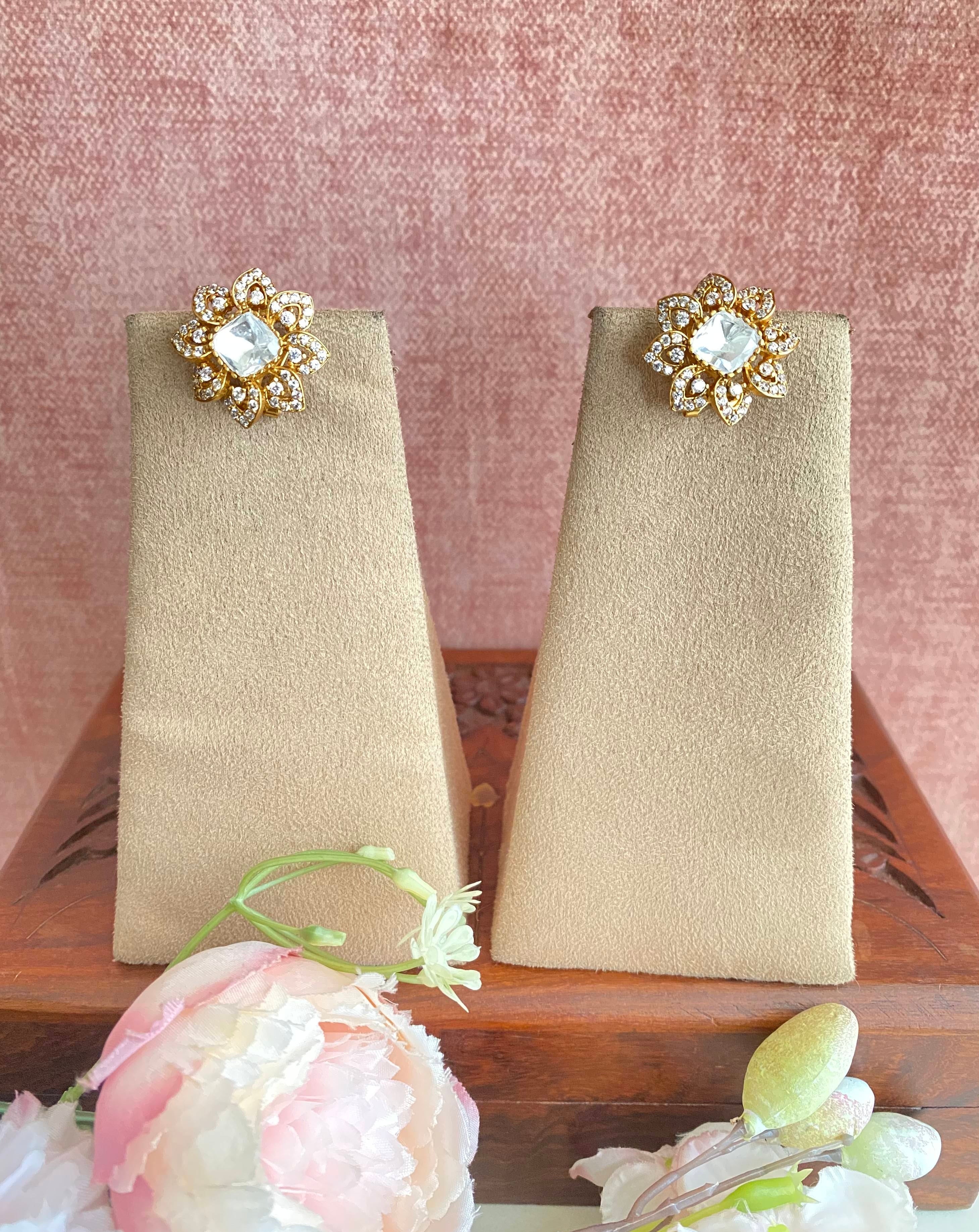 Gold plated Moissanite Studs