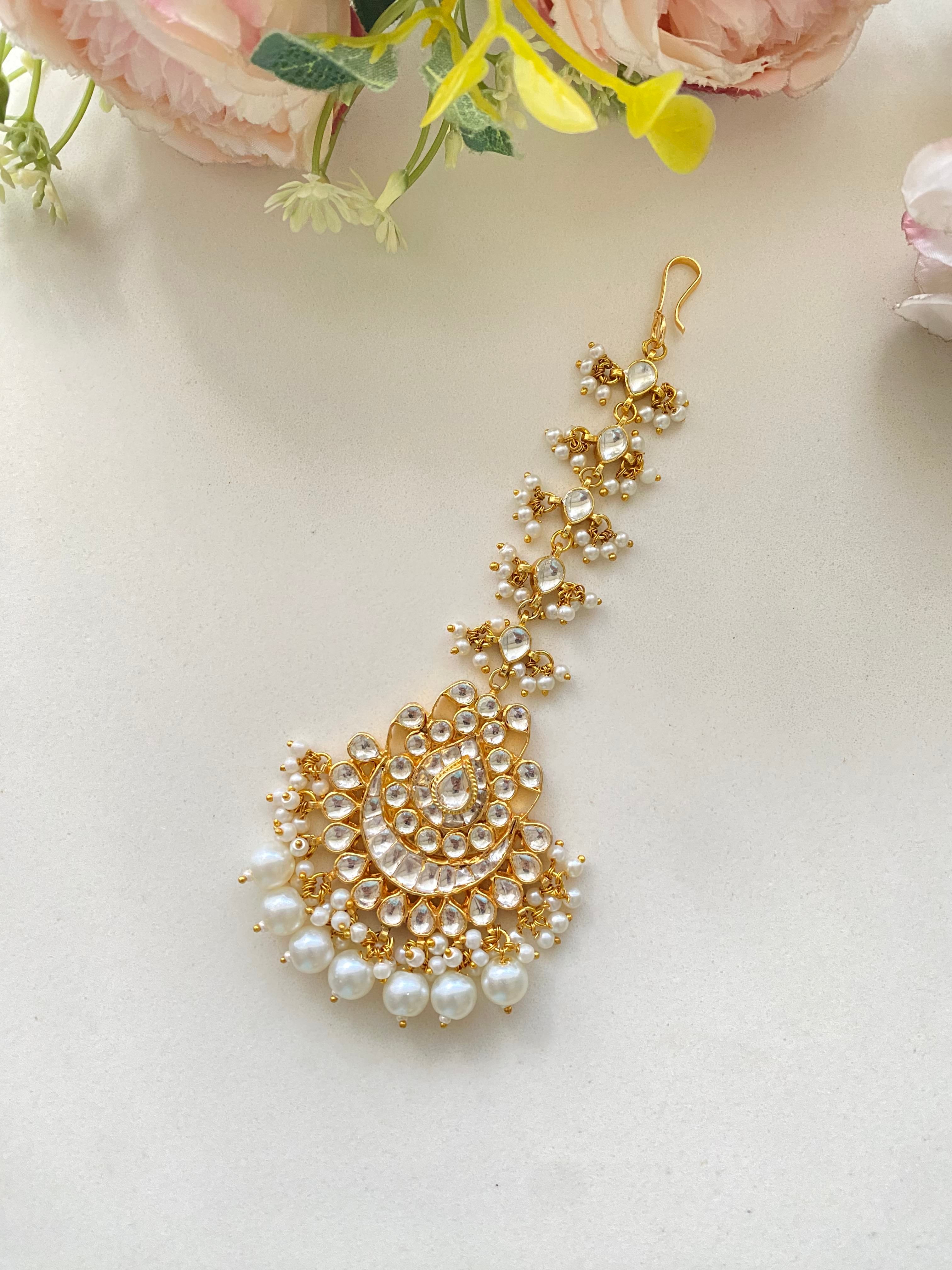 Gold Plated Kundan Tikka