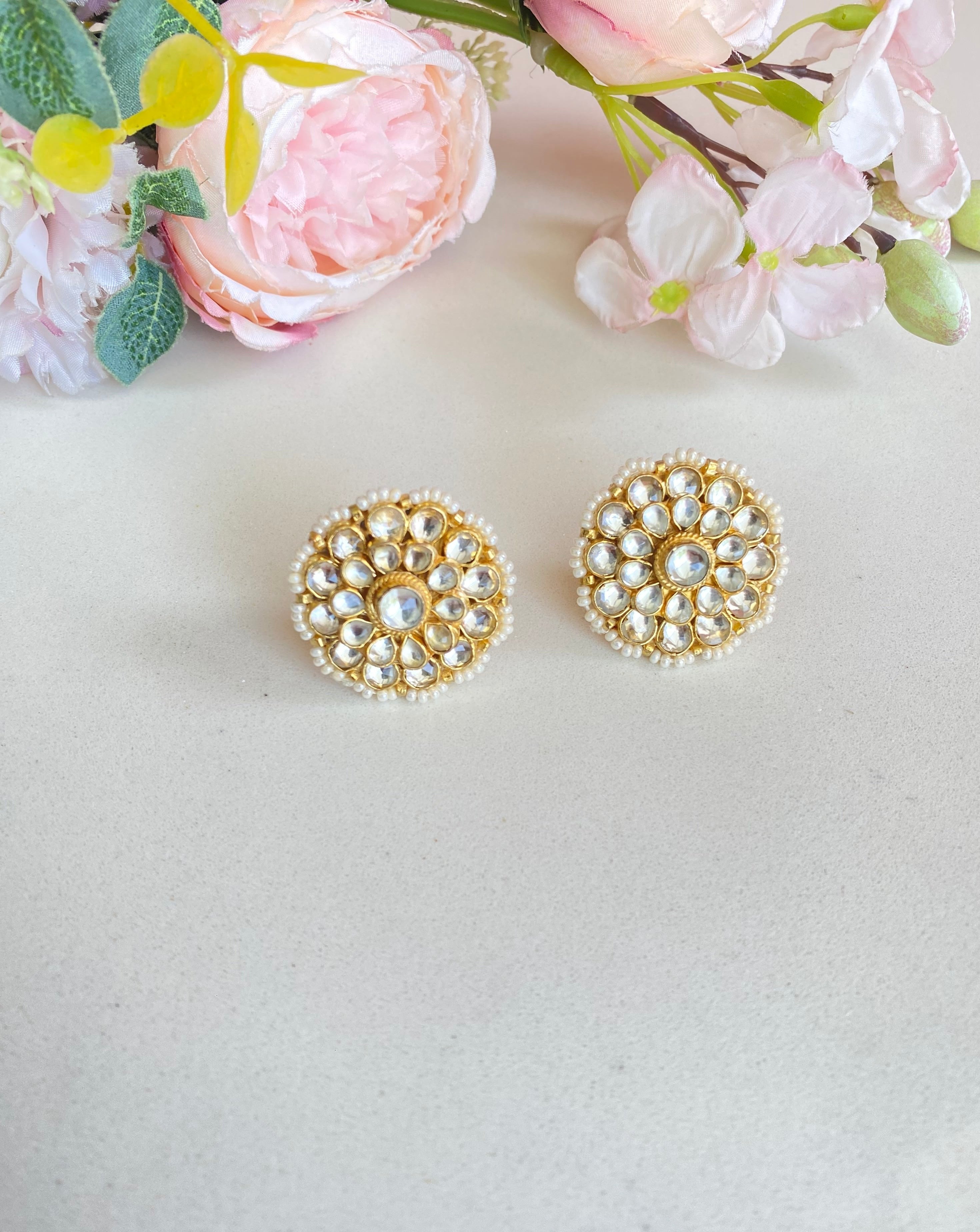 Gold Plated Kundan Studs