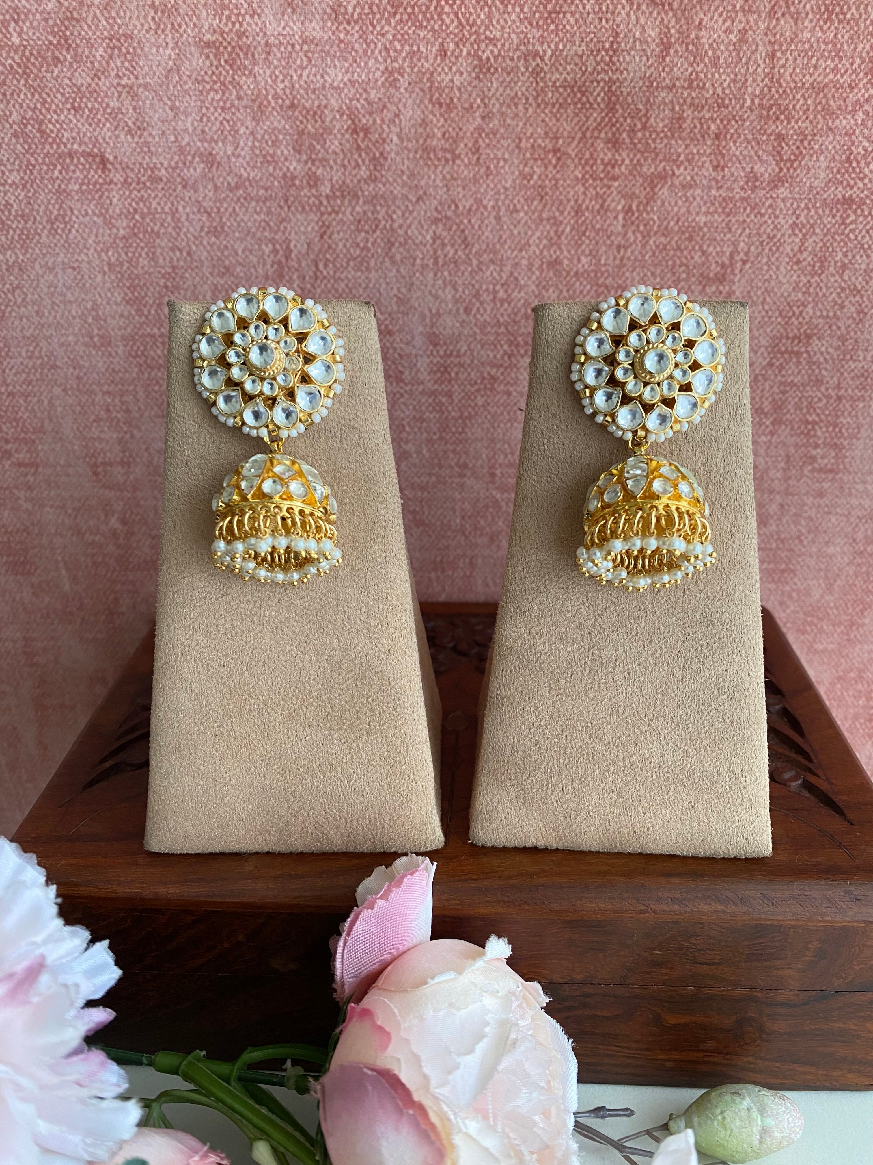 Gold Plated Kundan Jhumka