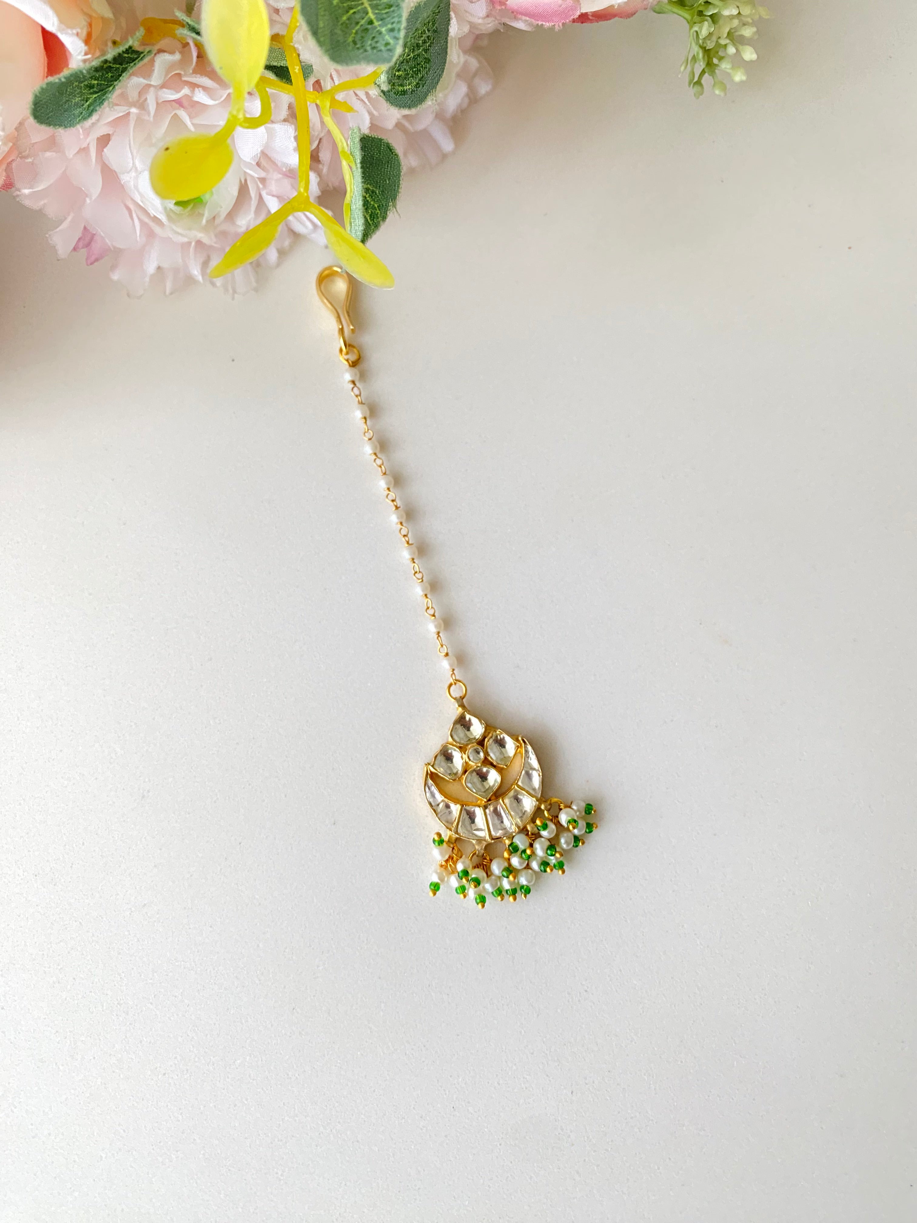 Gold Plated Kundan Tikka
