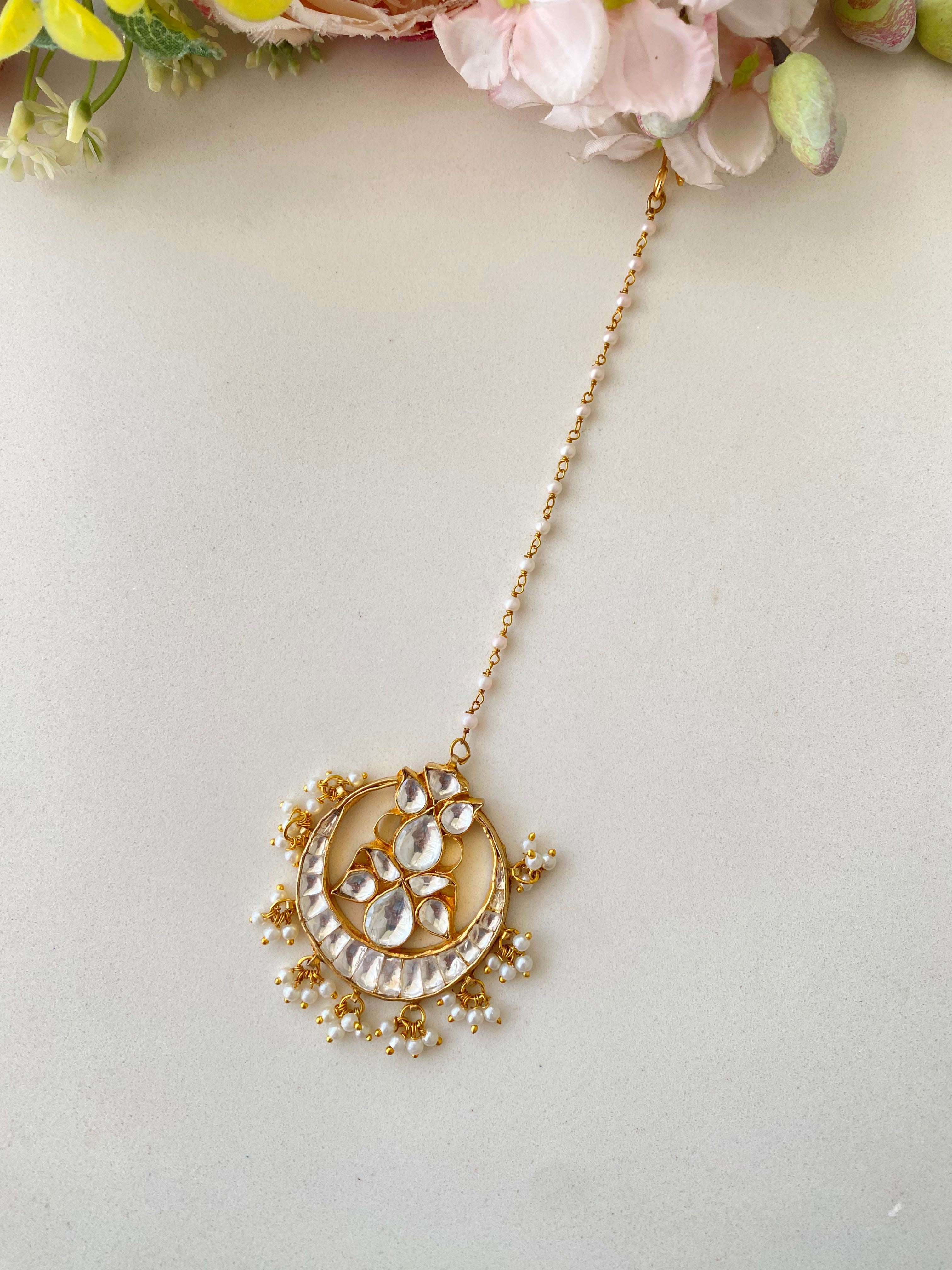 Gold Plated Kundan Tikka