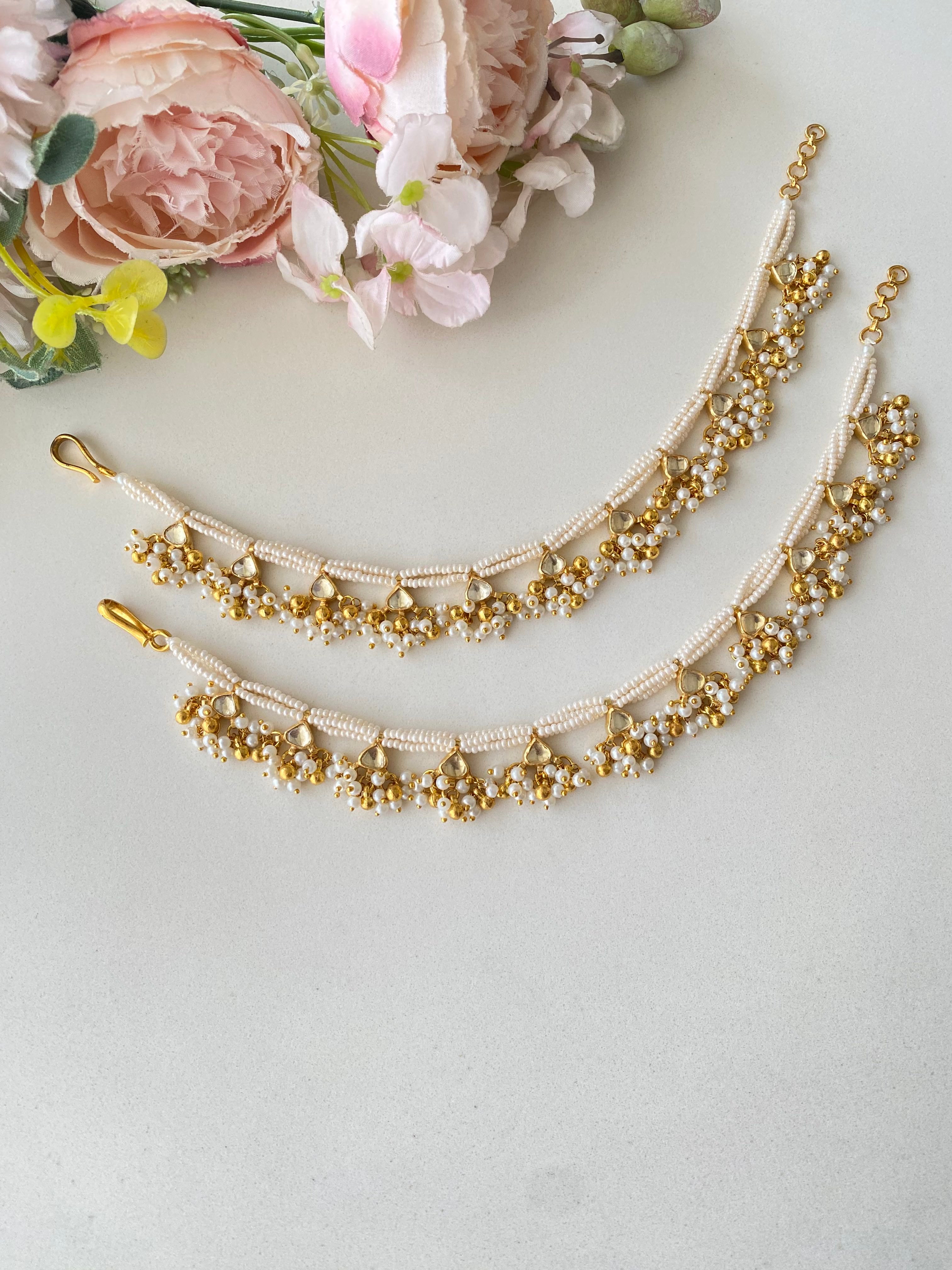 Gold plated Kundan Payal