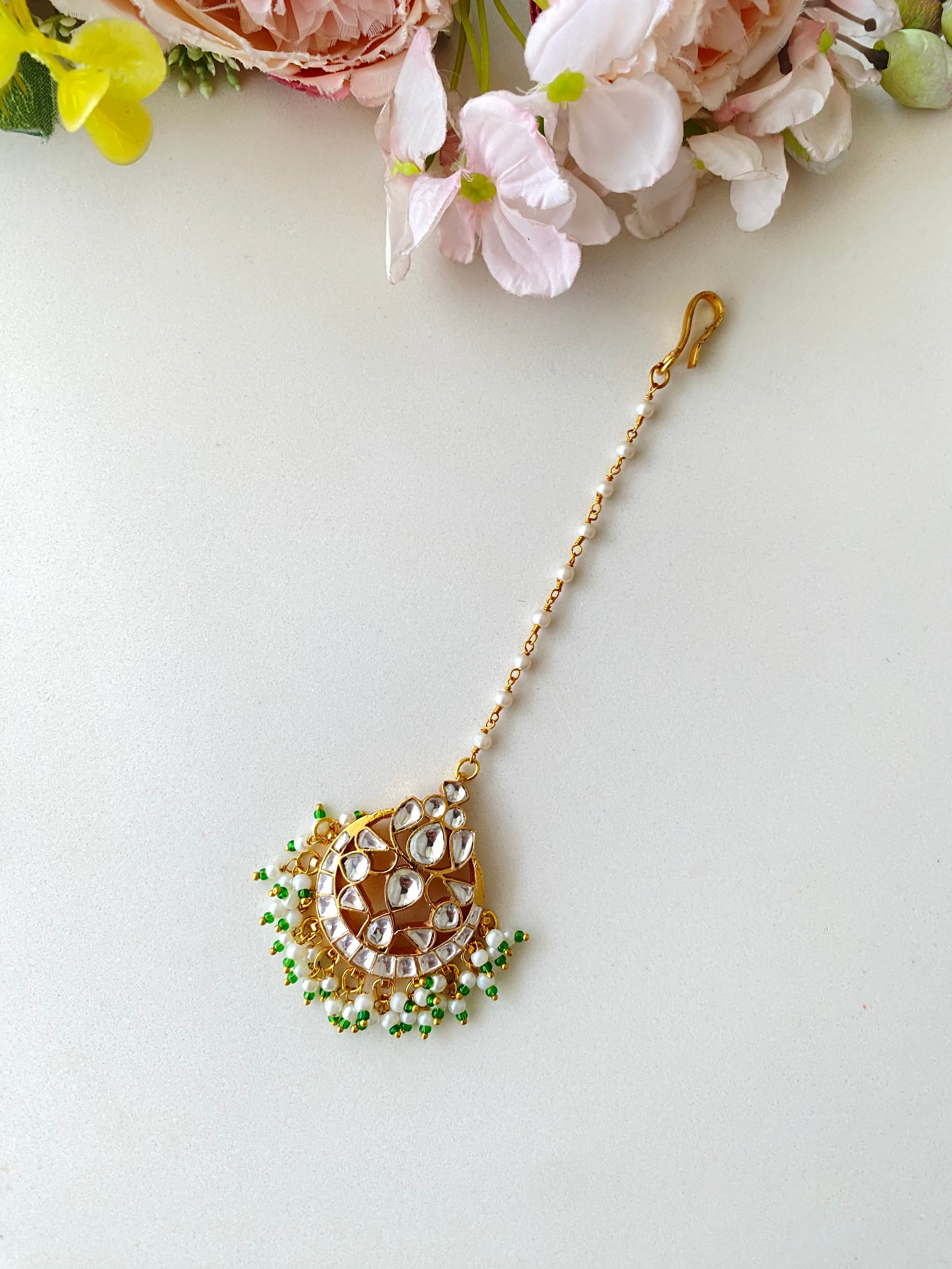Gold Plated Kundan Tikka