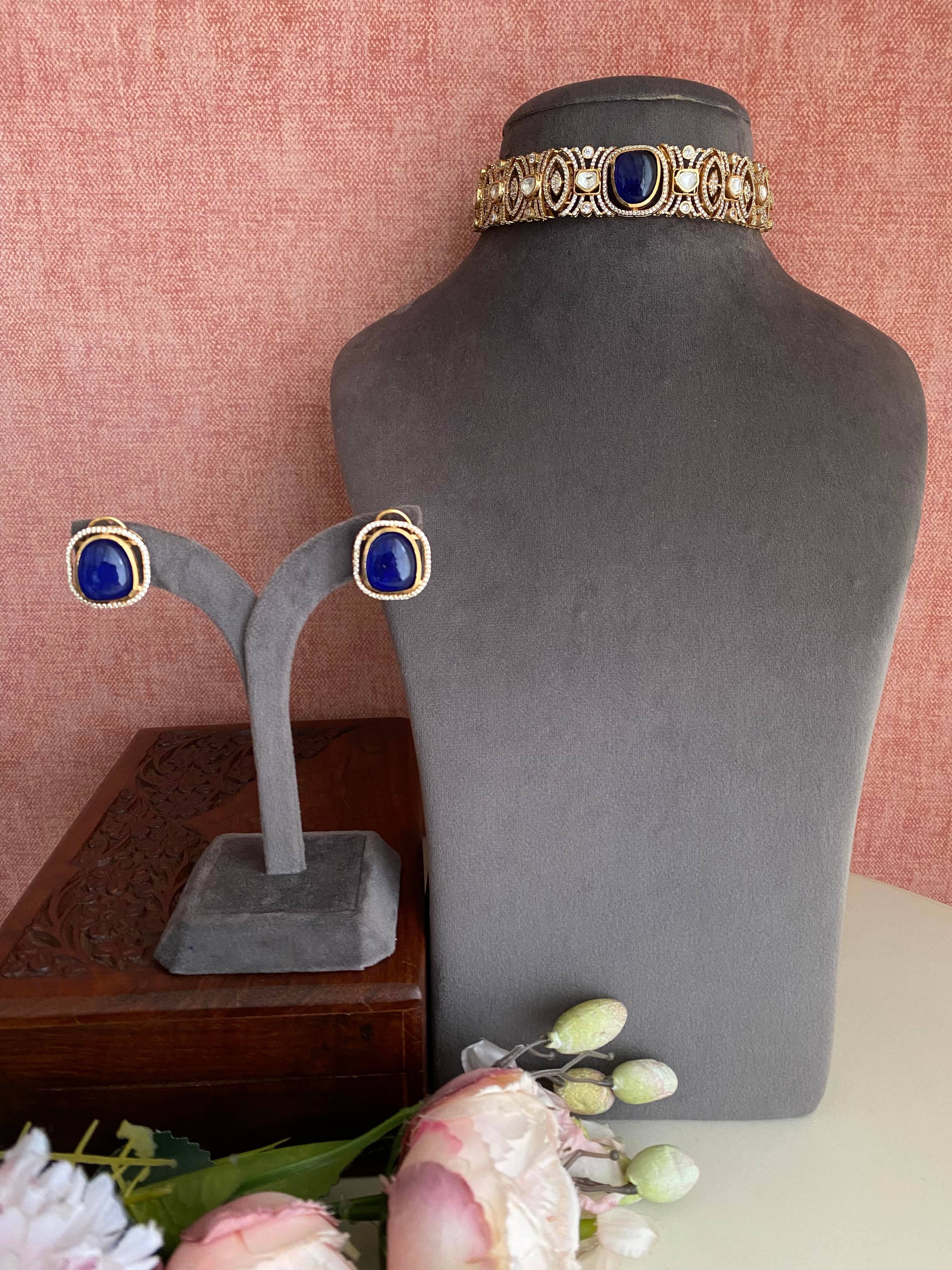 Gold plated Moissanite Choker Sets