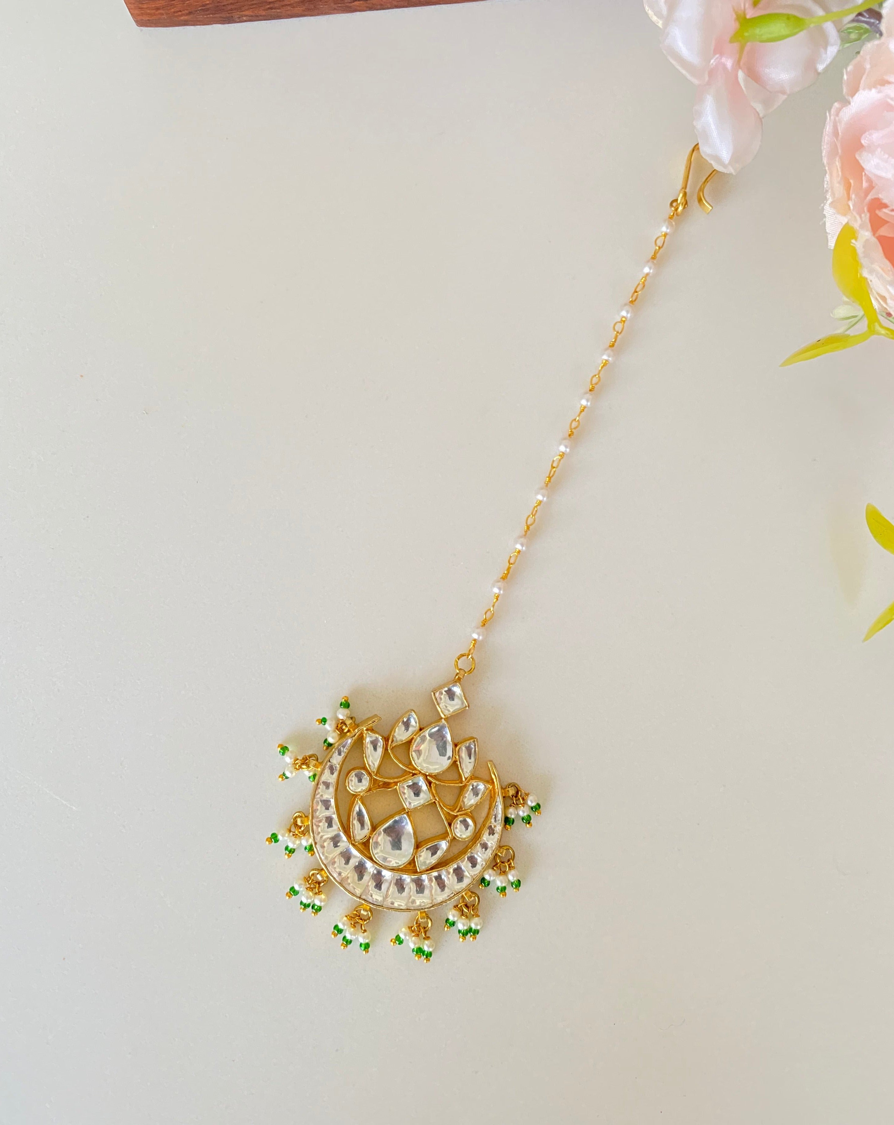 Gold Plated Kundan Tikka