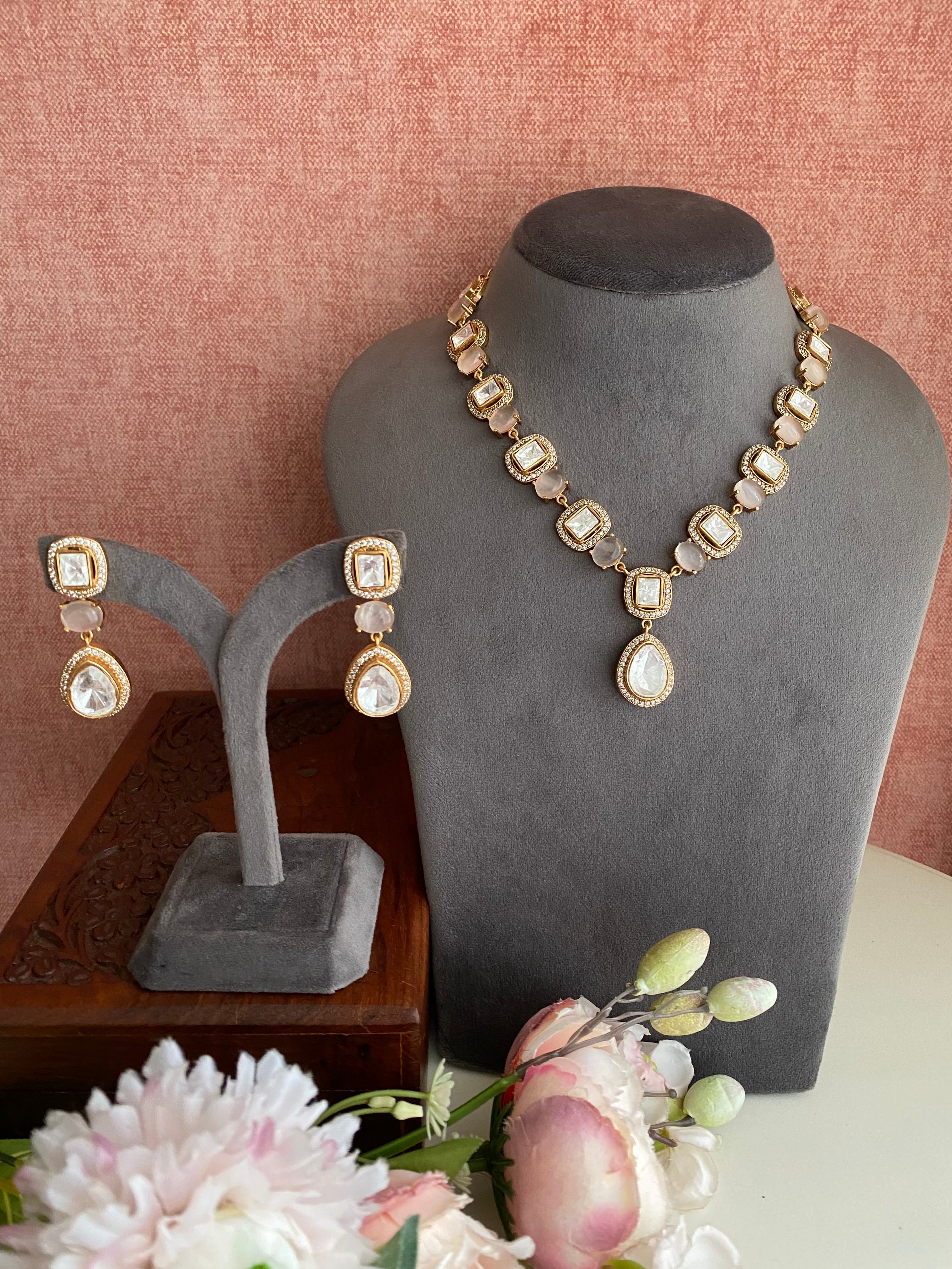 Gold plated Long Necklace Set