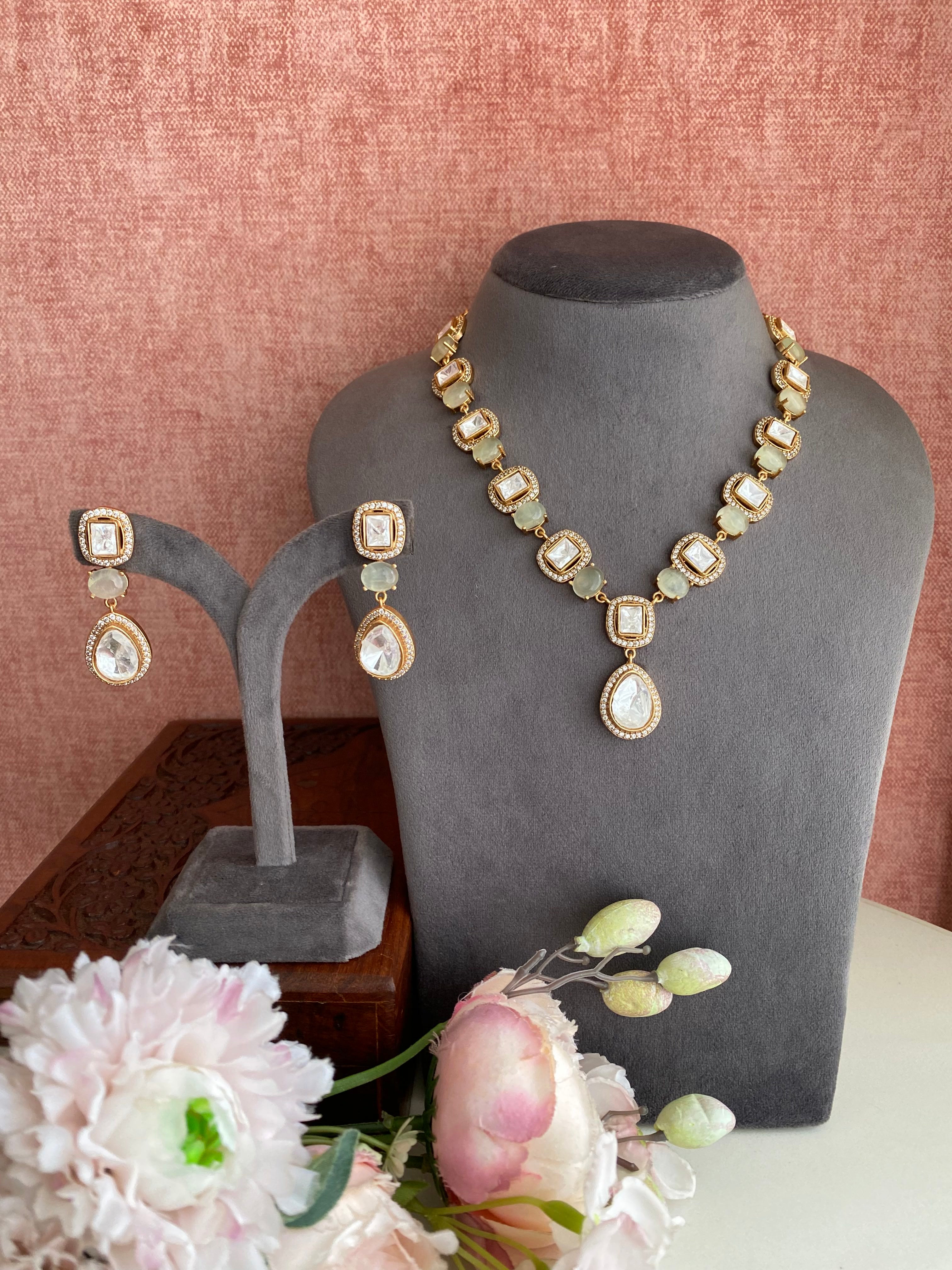 Gold plated Long Necklace Set
