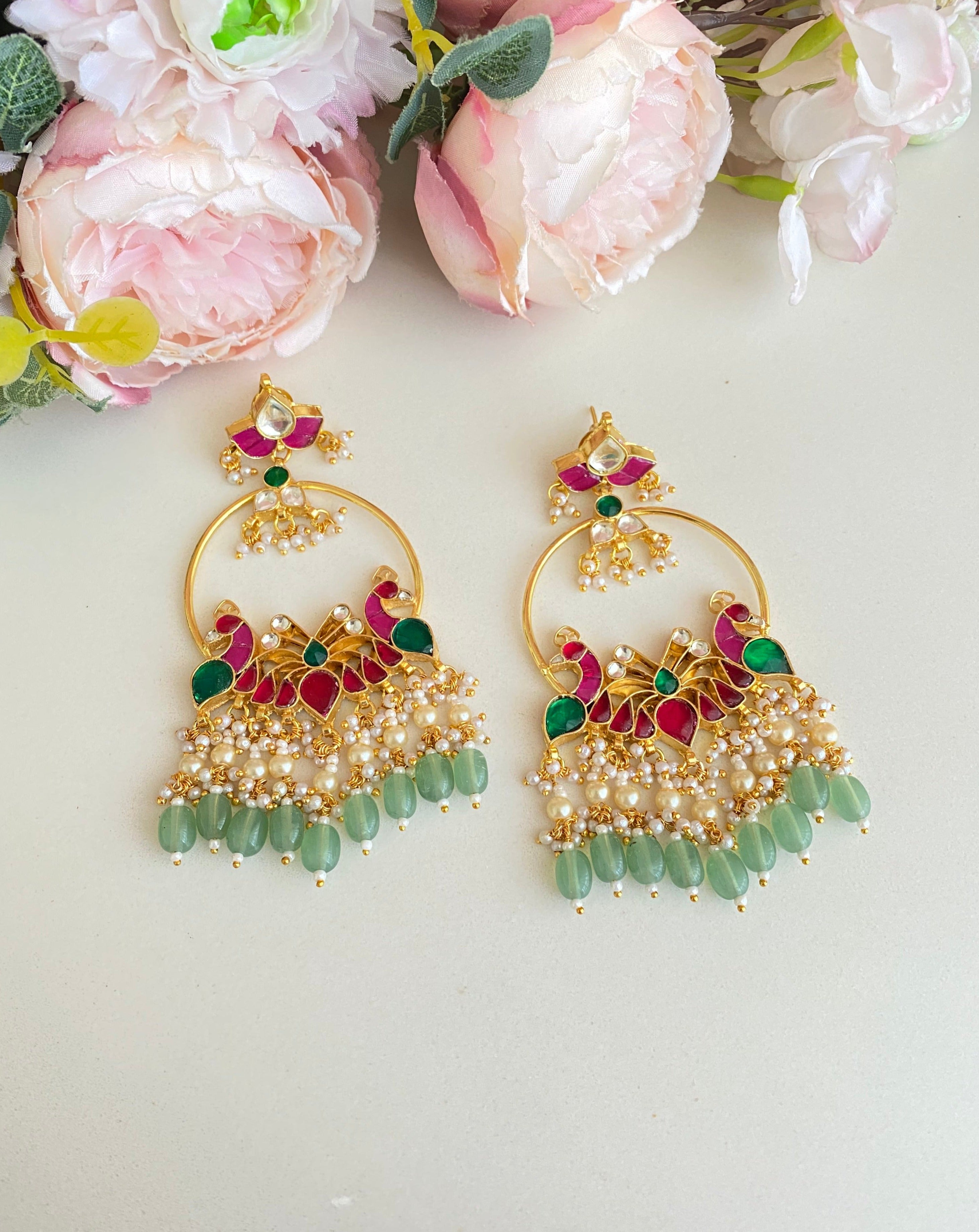 Gold Plated Kundan Long Earring