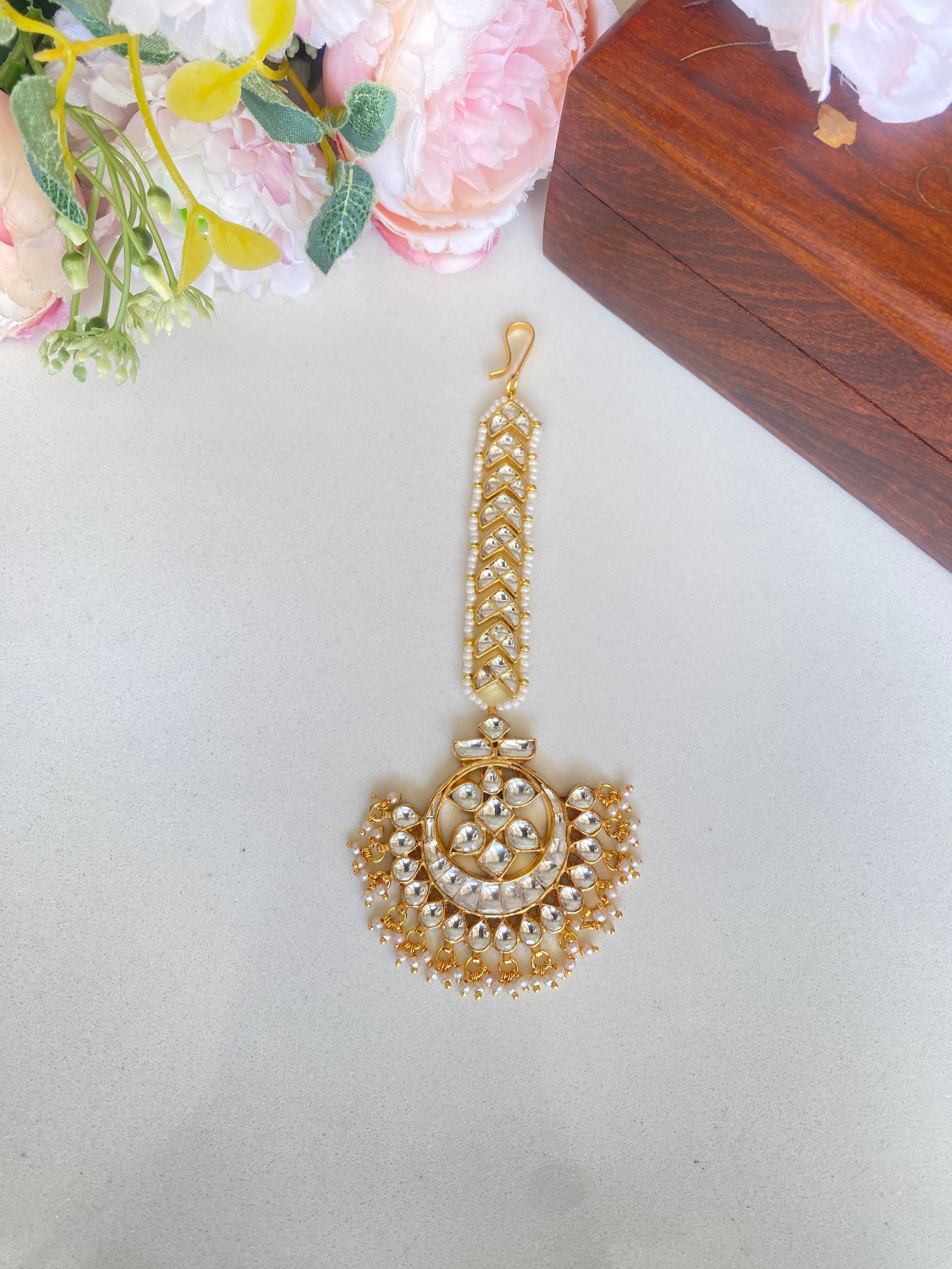 Gold Plated Kundan Tikka