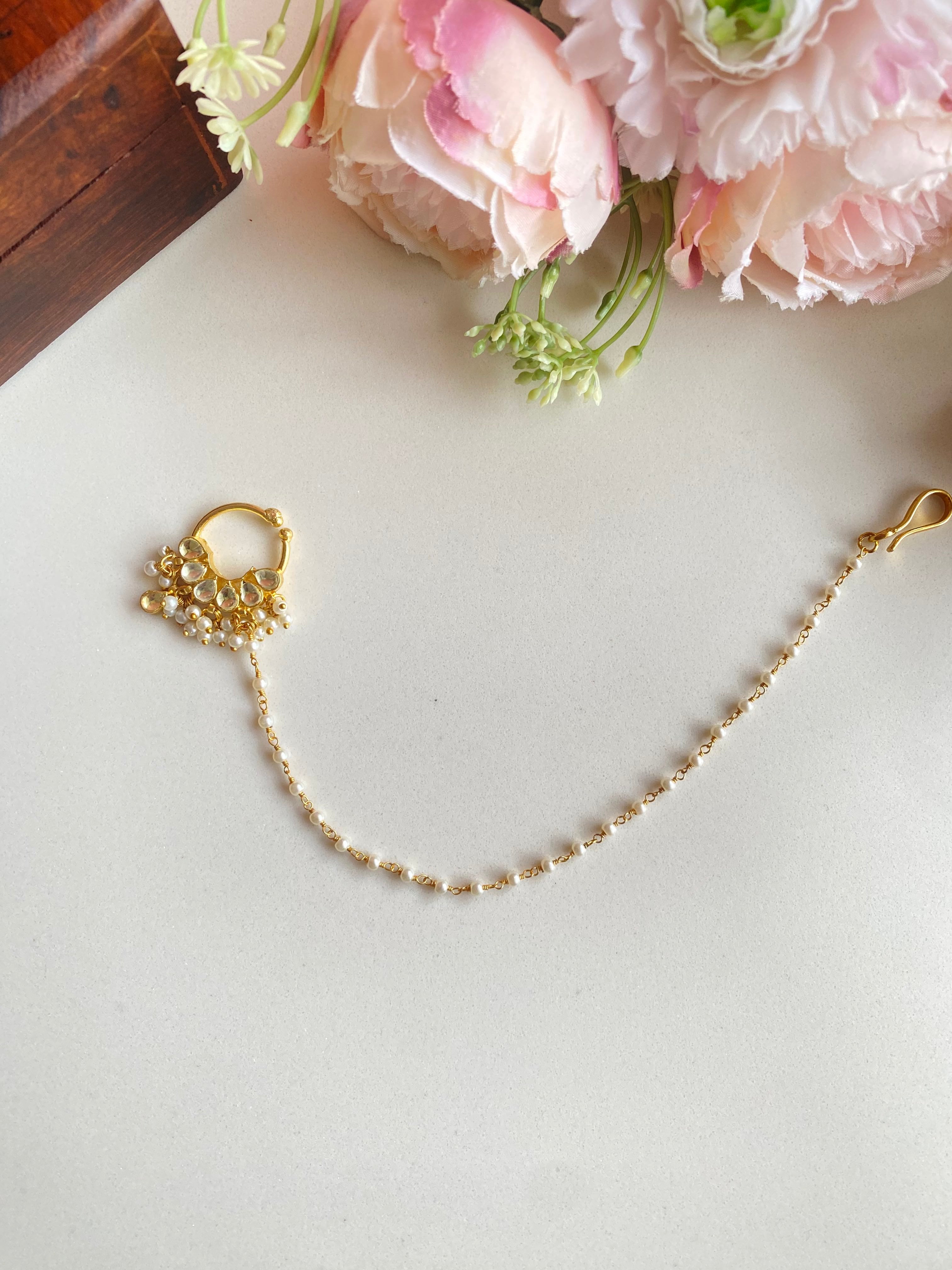 Gold plated White Nose ring