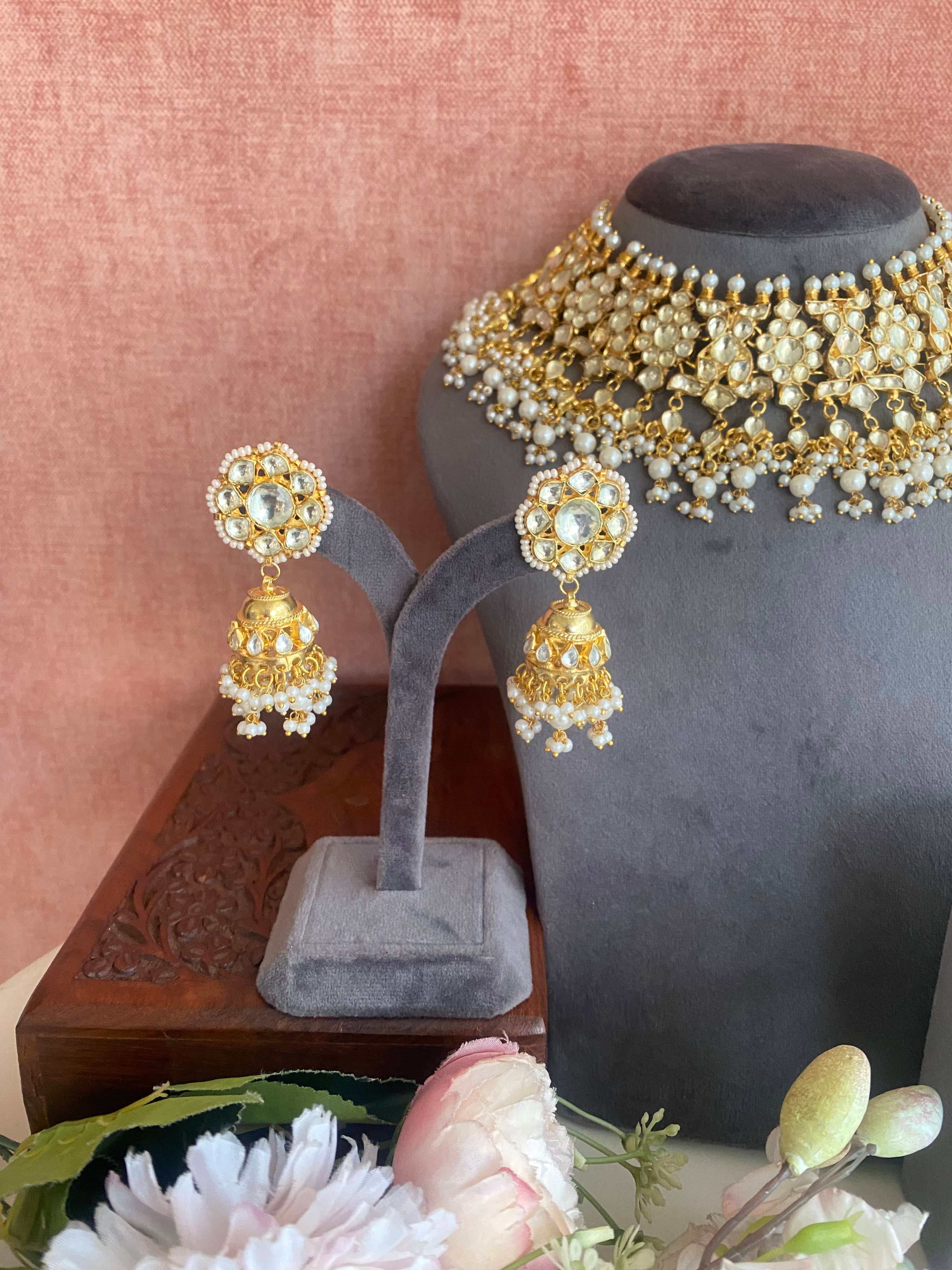 Kundan Gold plated Bridal set in Pearl