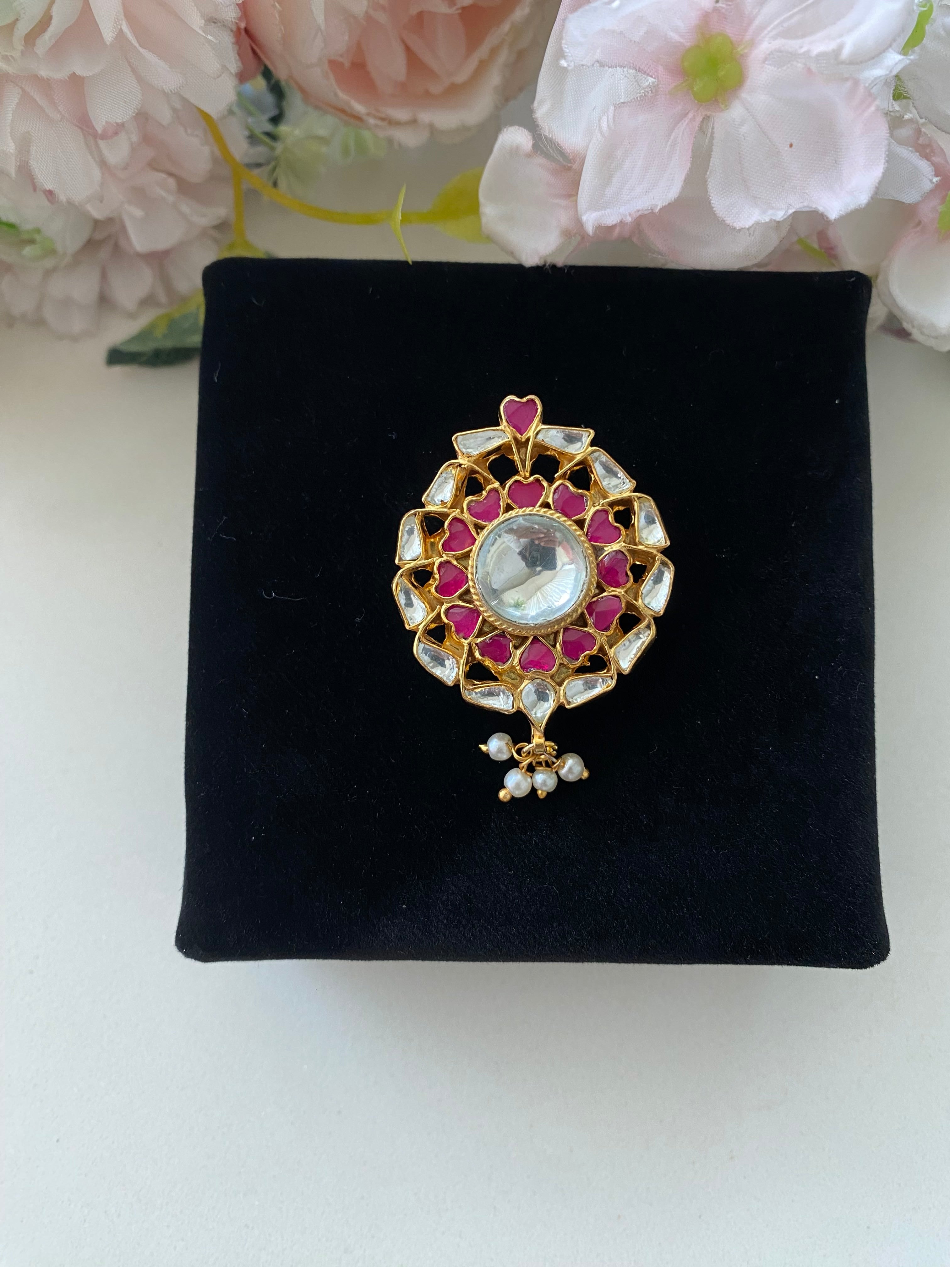 Gold plated Kundan Ring