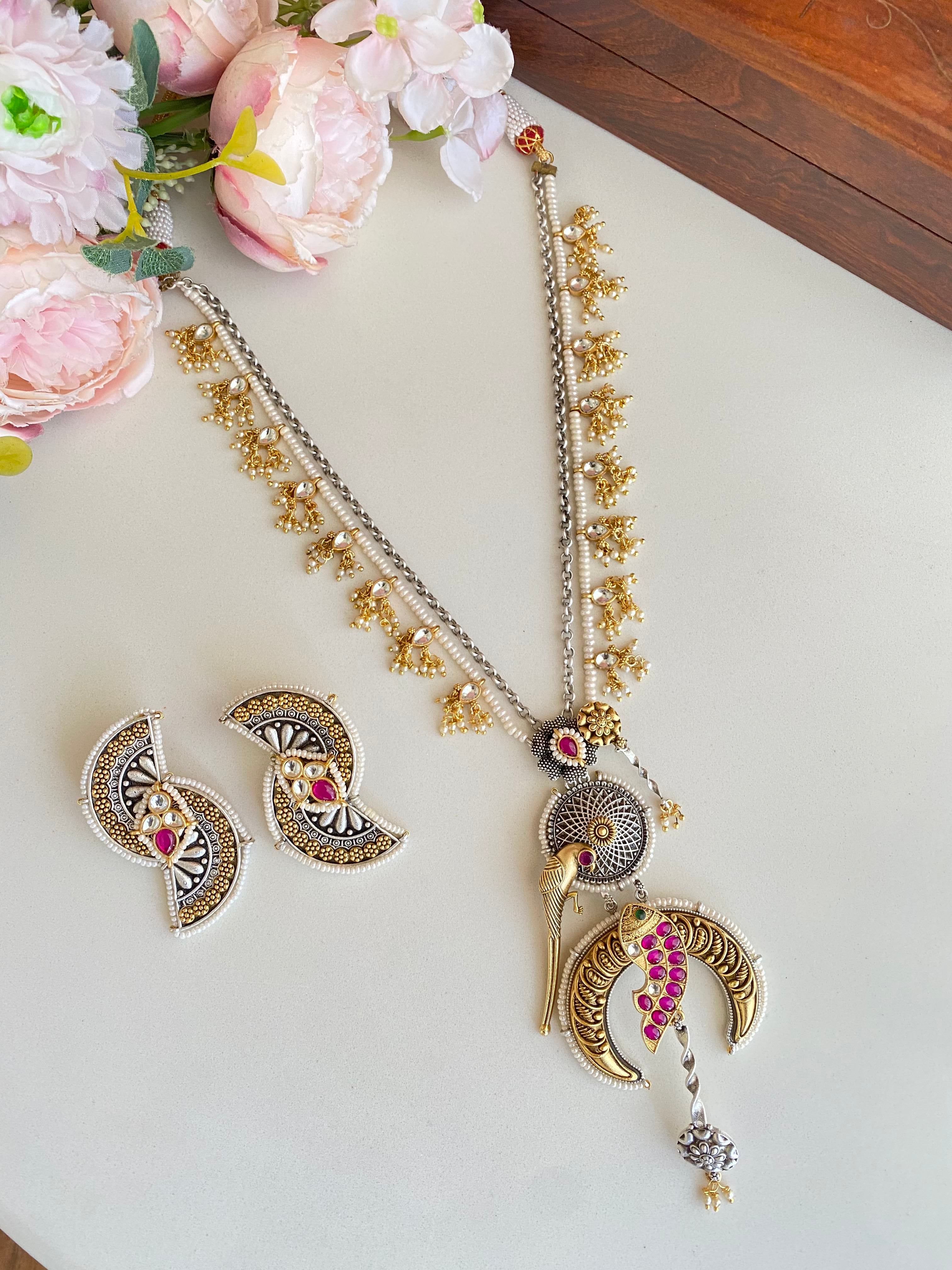 Oxidised necklace set