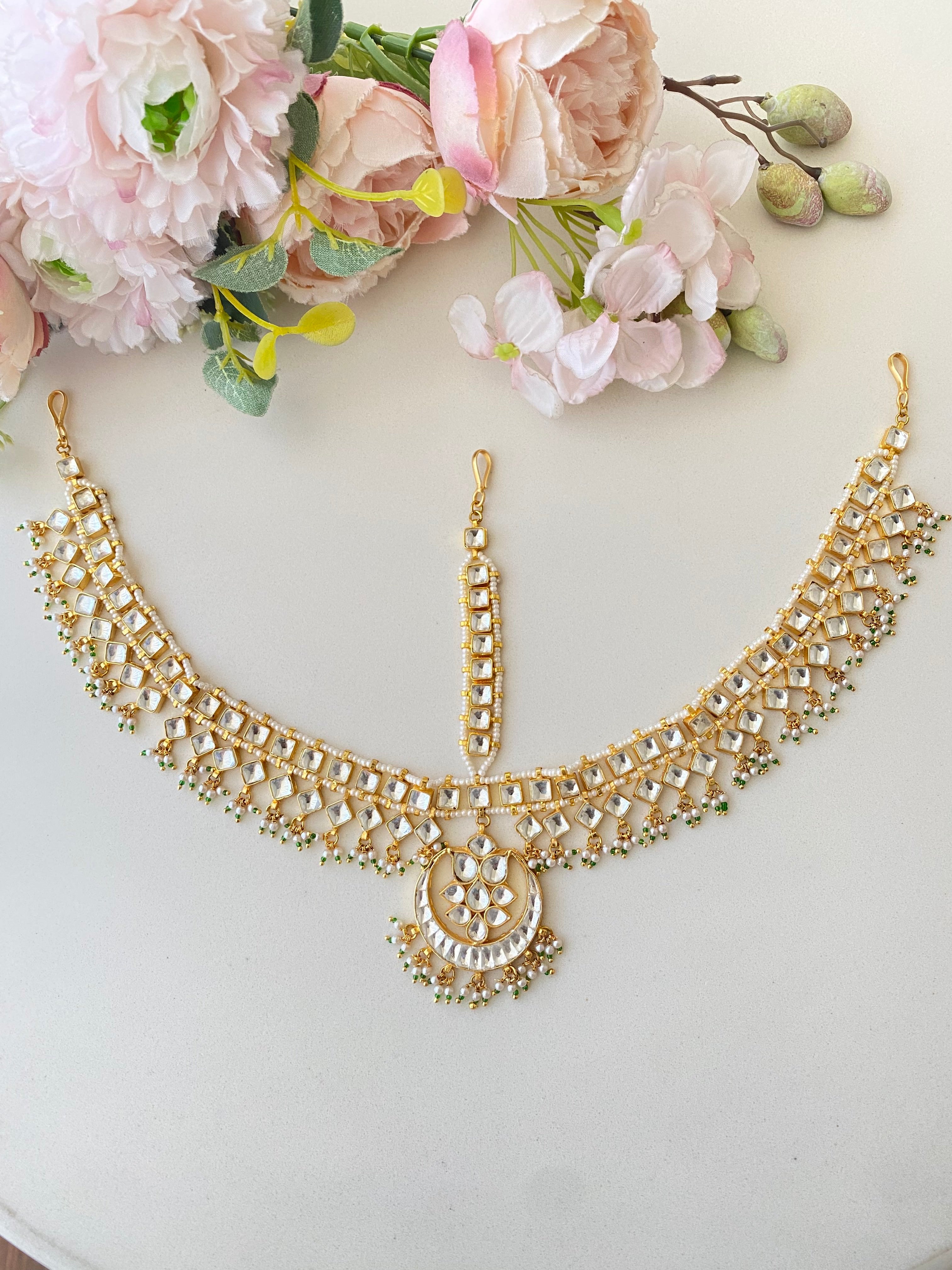 Gold Plated Kundan Mathapatti