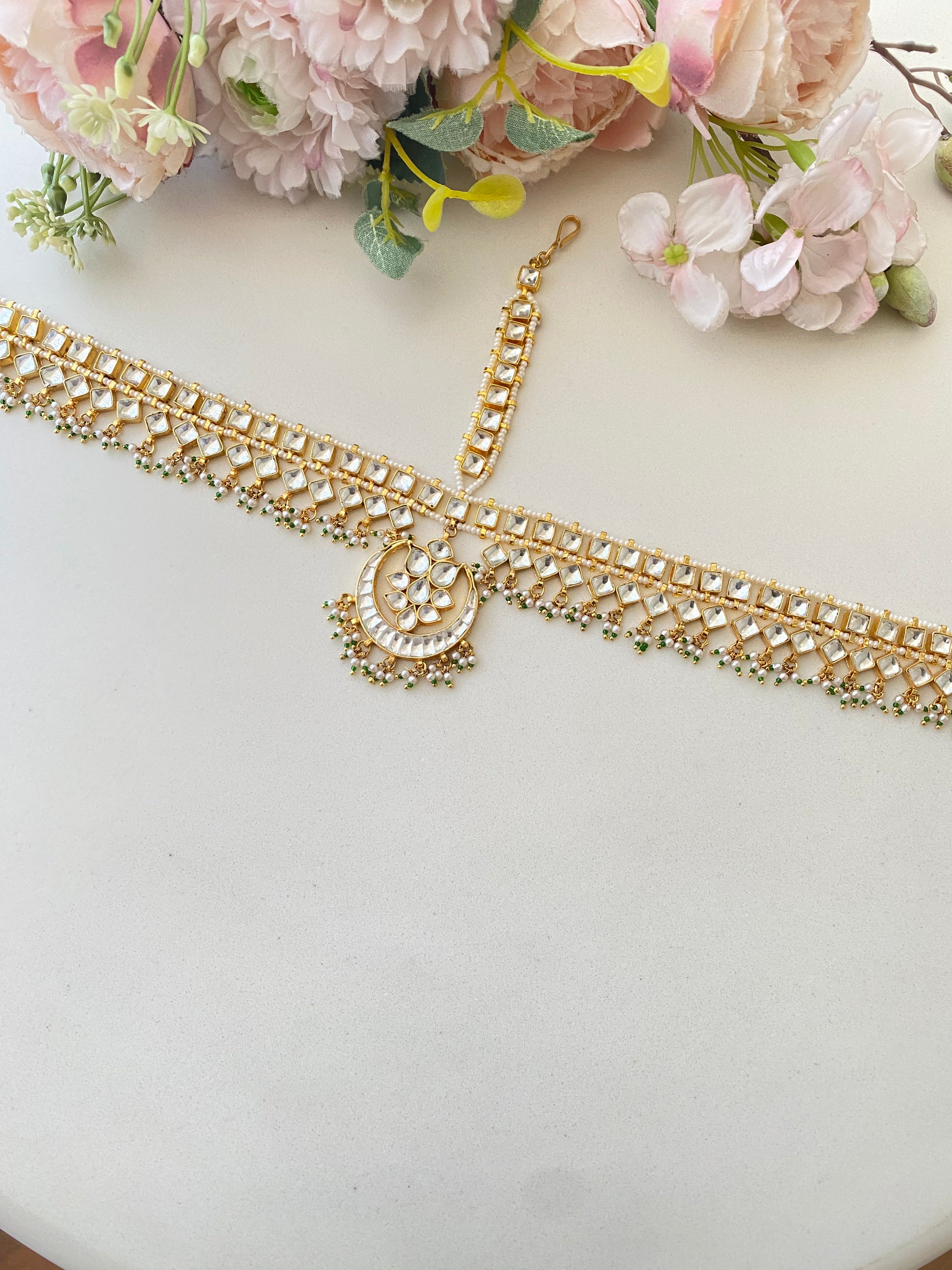 Gold Plated Kundan Mathapatti