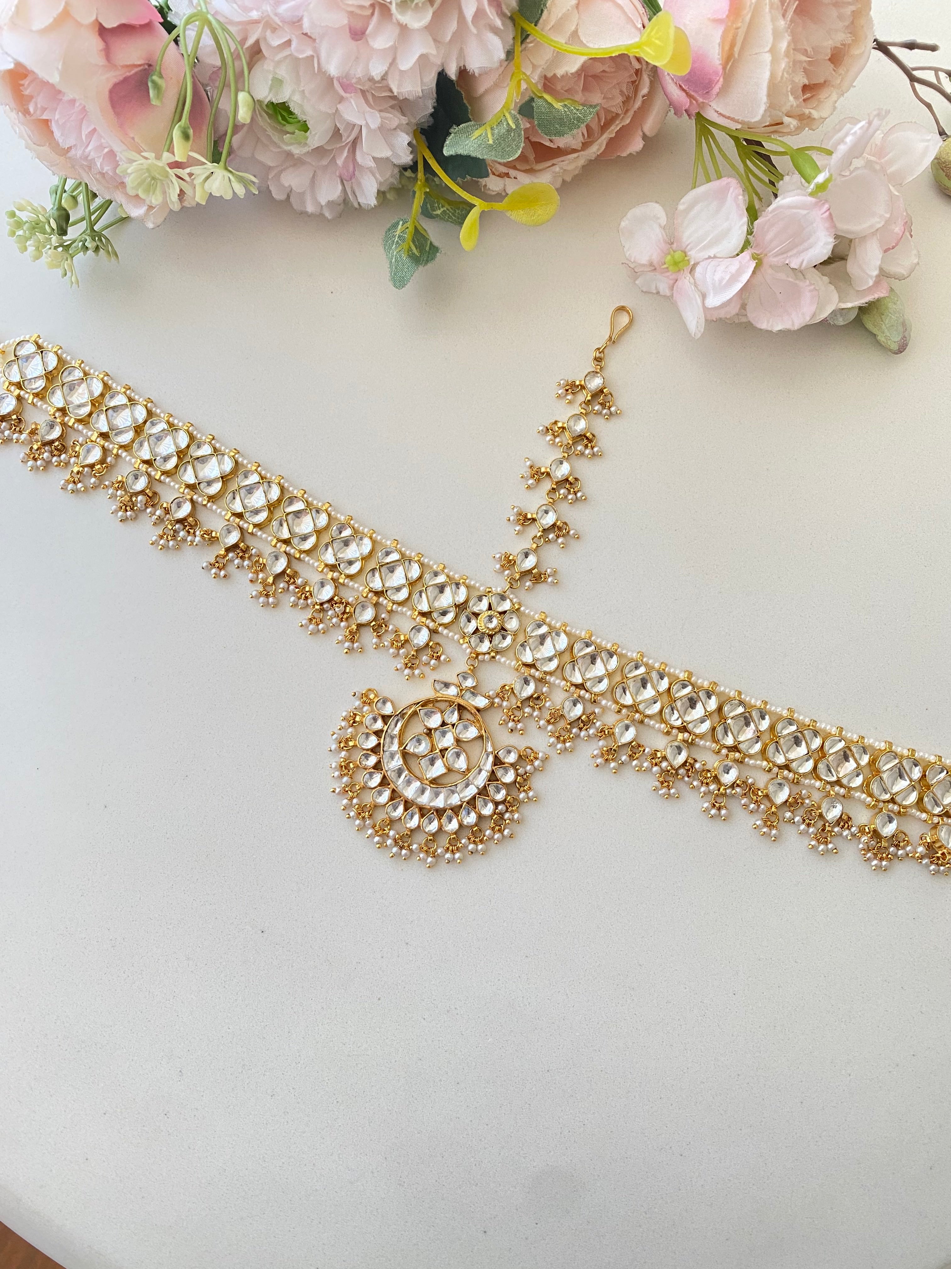 Gold Plated Kundan Mathapatti