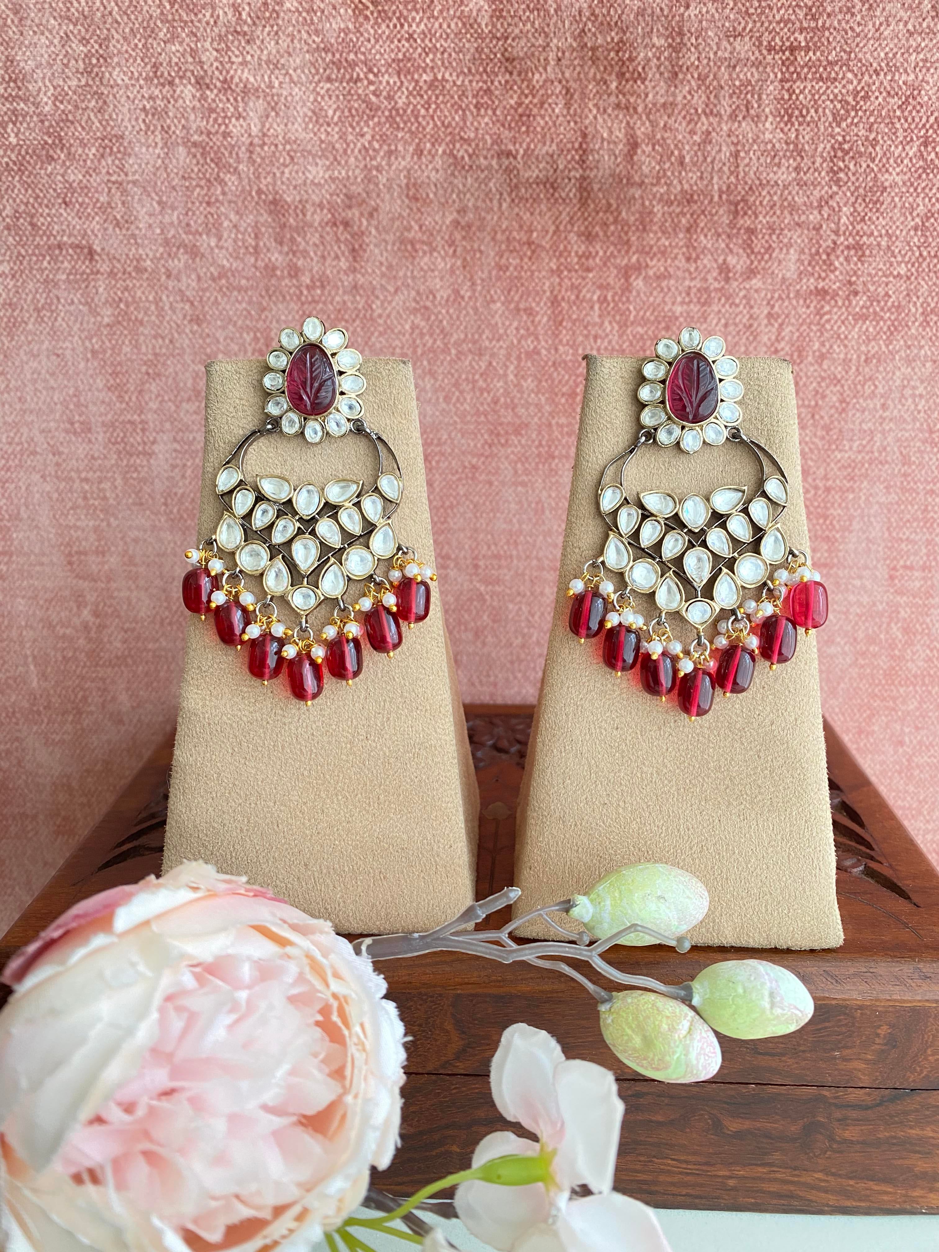 Silver plated Moissanite Chandbaali Earring