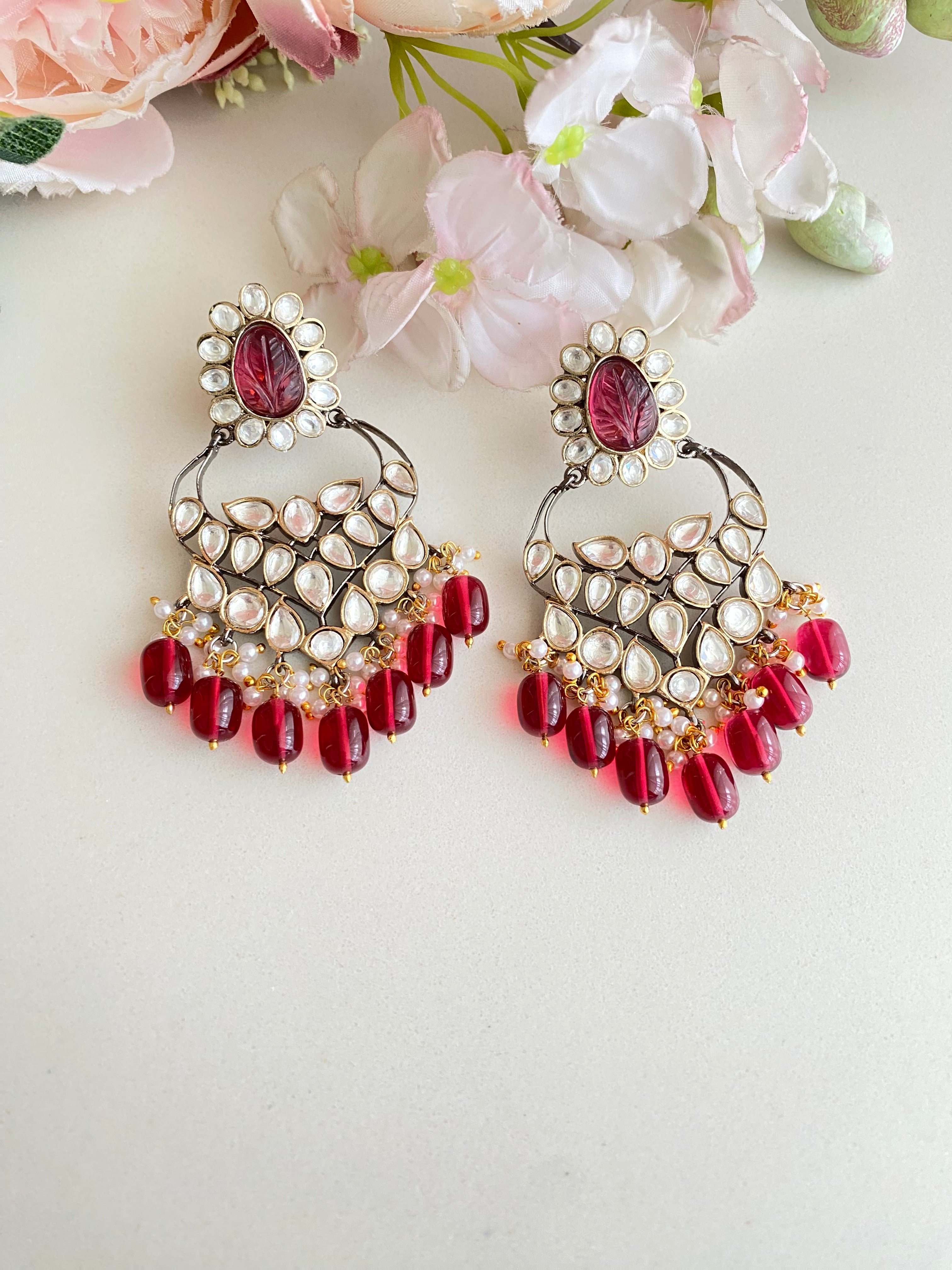 Silver plated Moissanite Chandbaali Earring