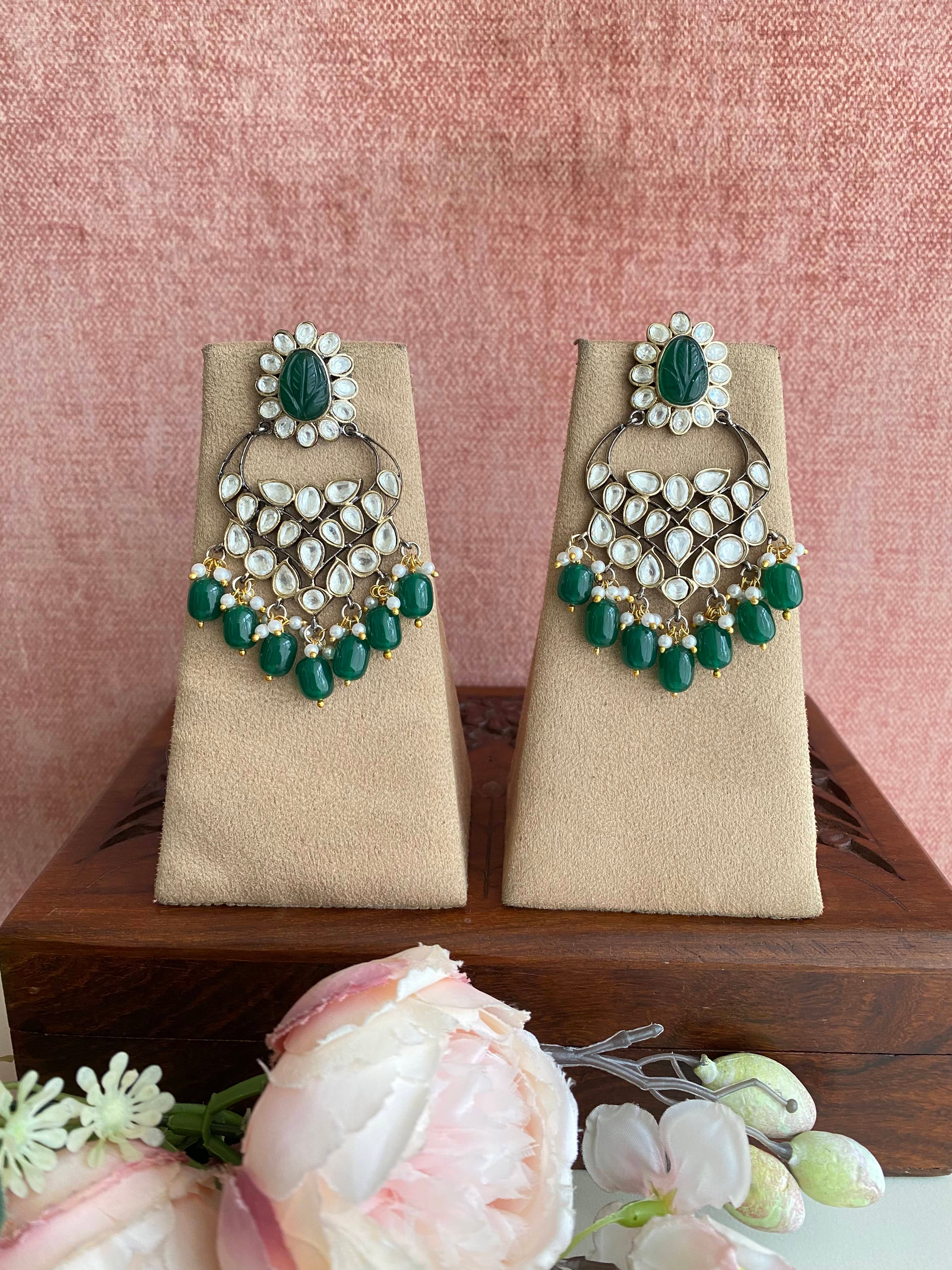 Silver plated Moissanite Chandbaali Earring