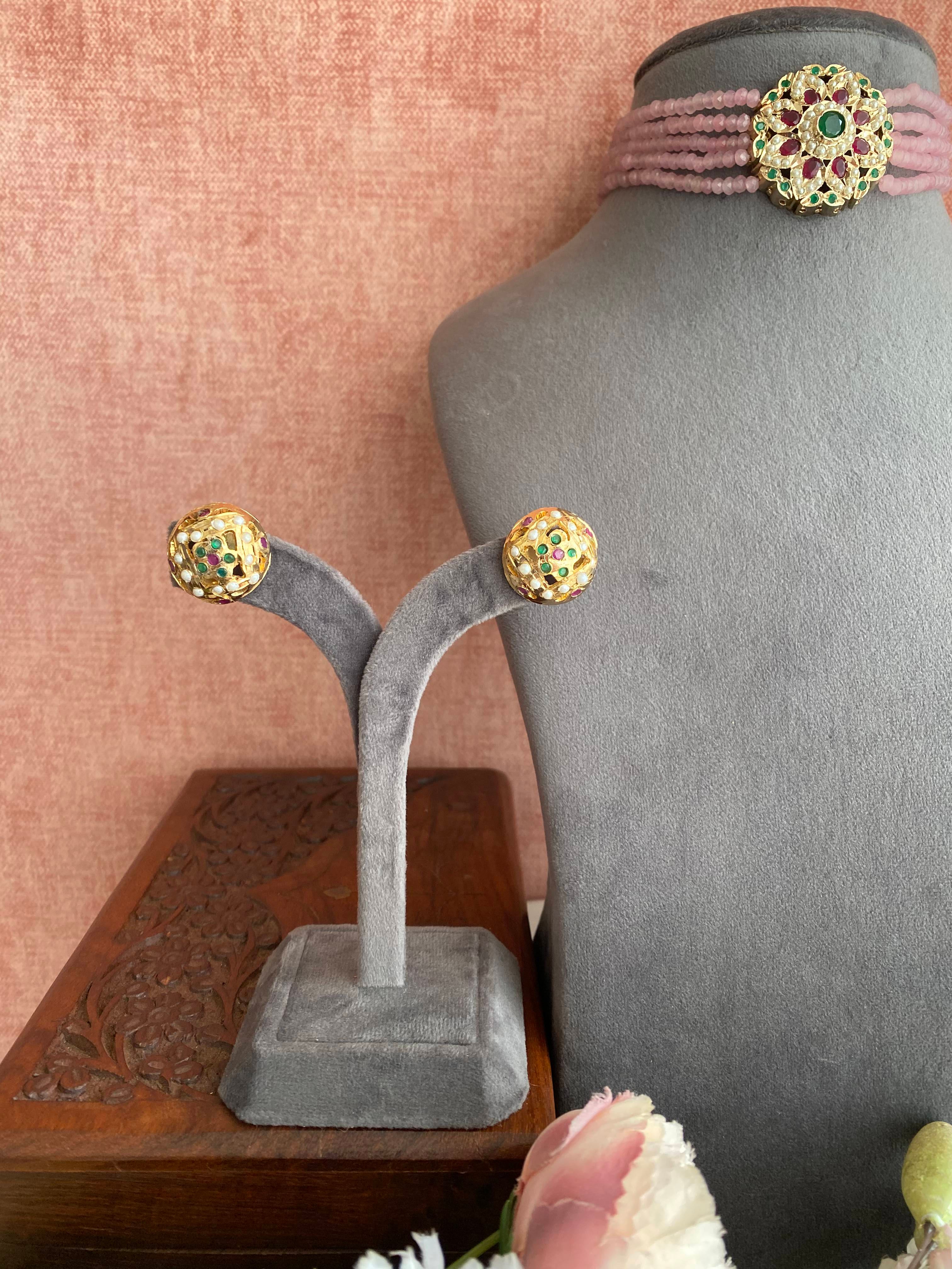 Multicolour Jadau Choker Set