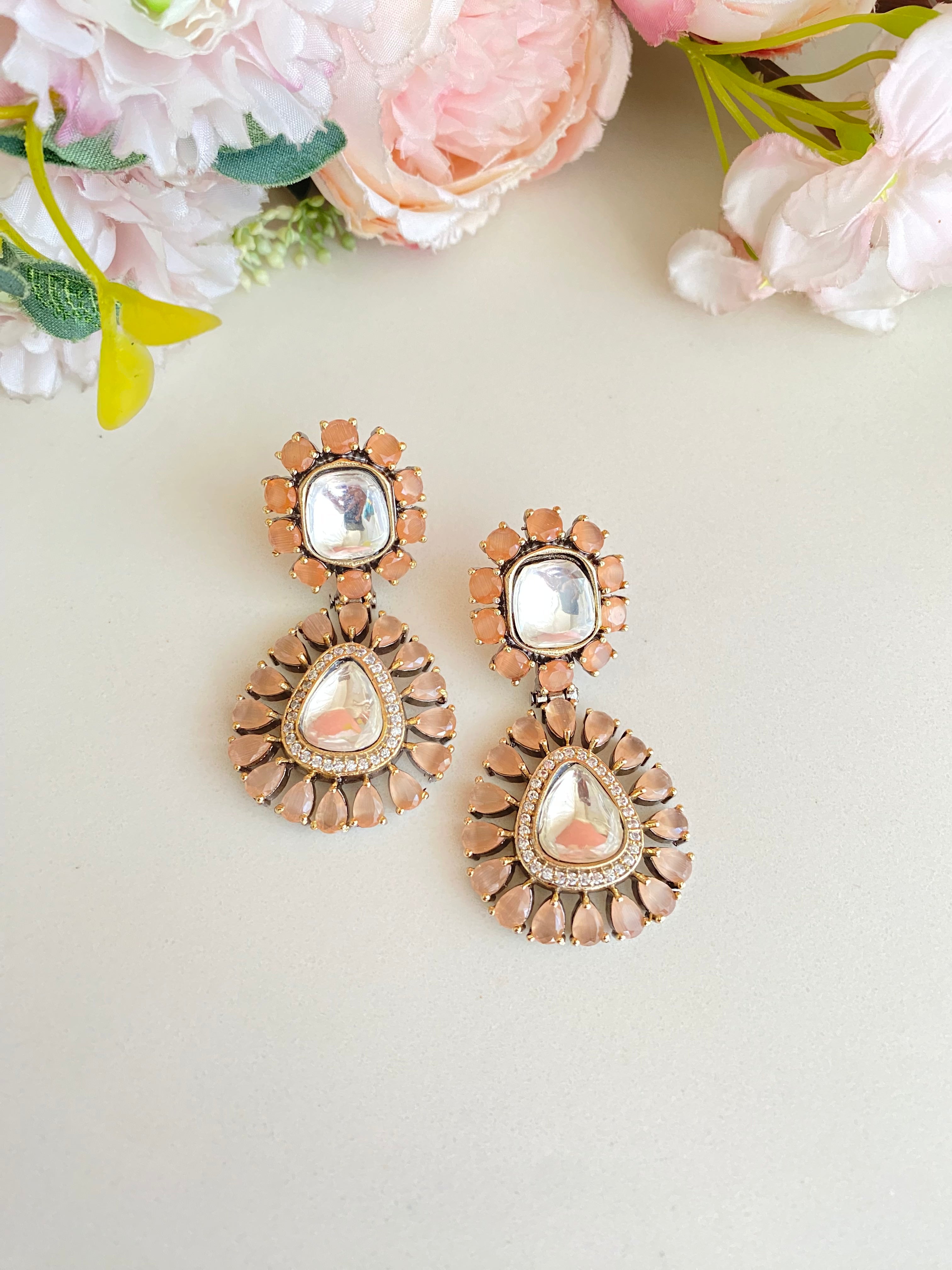 Gold plated Moissanite earrings