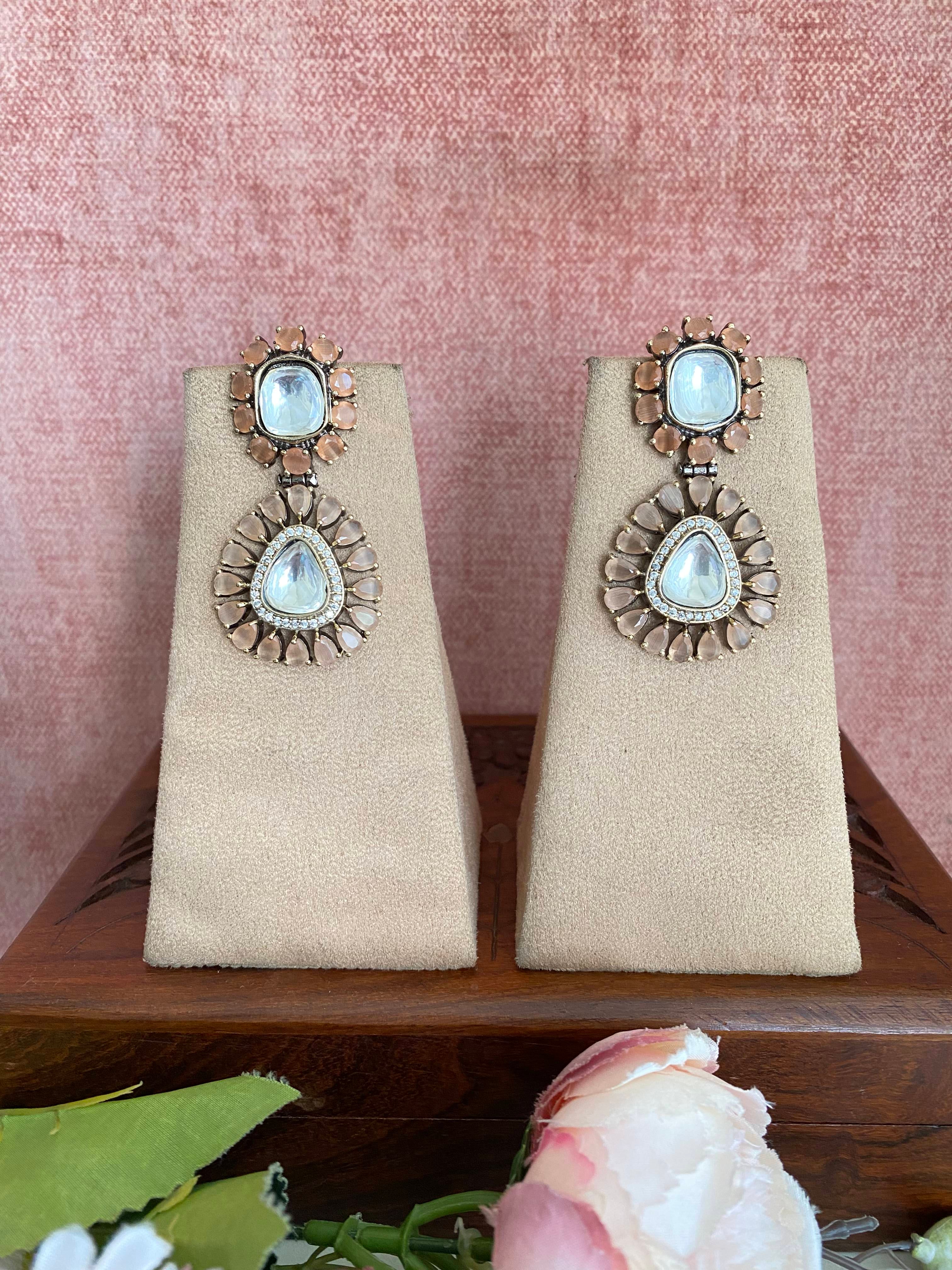 Gold plated Moissanite earrings