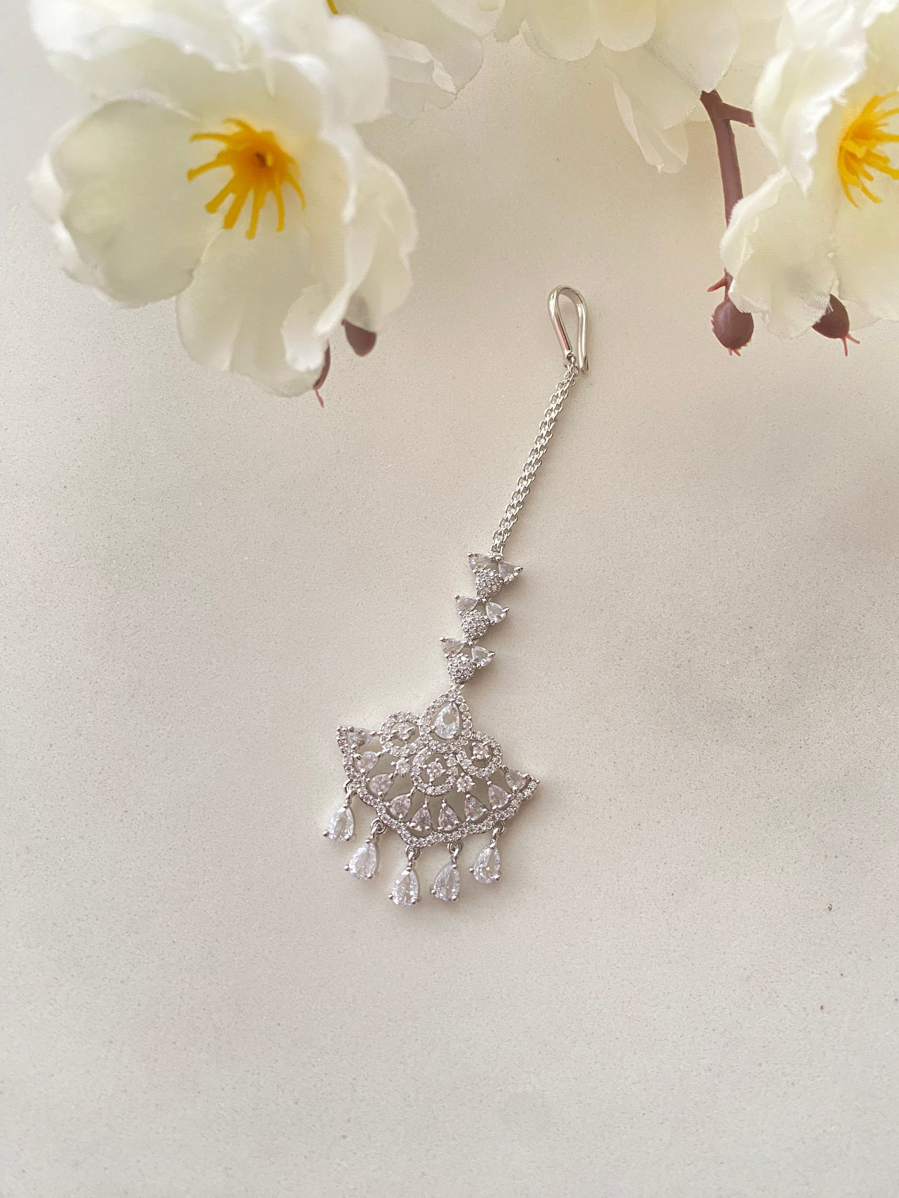 Silver Plated Diamond Tikka