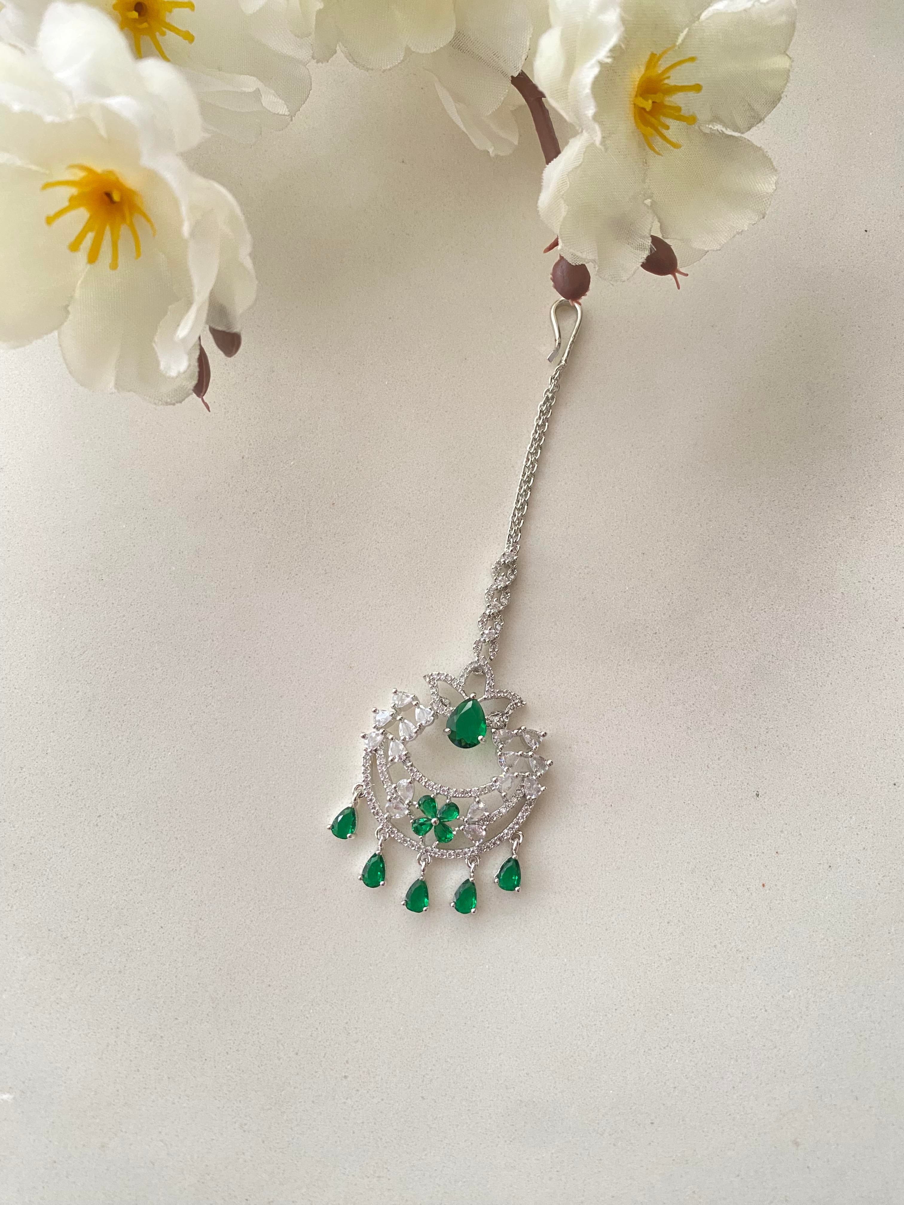 Silver Plated Diamond Tikka