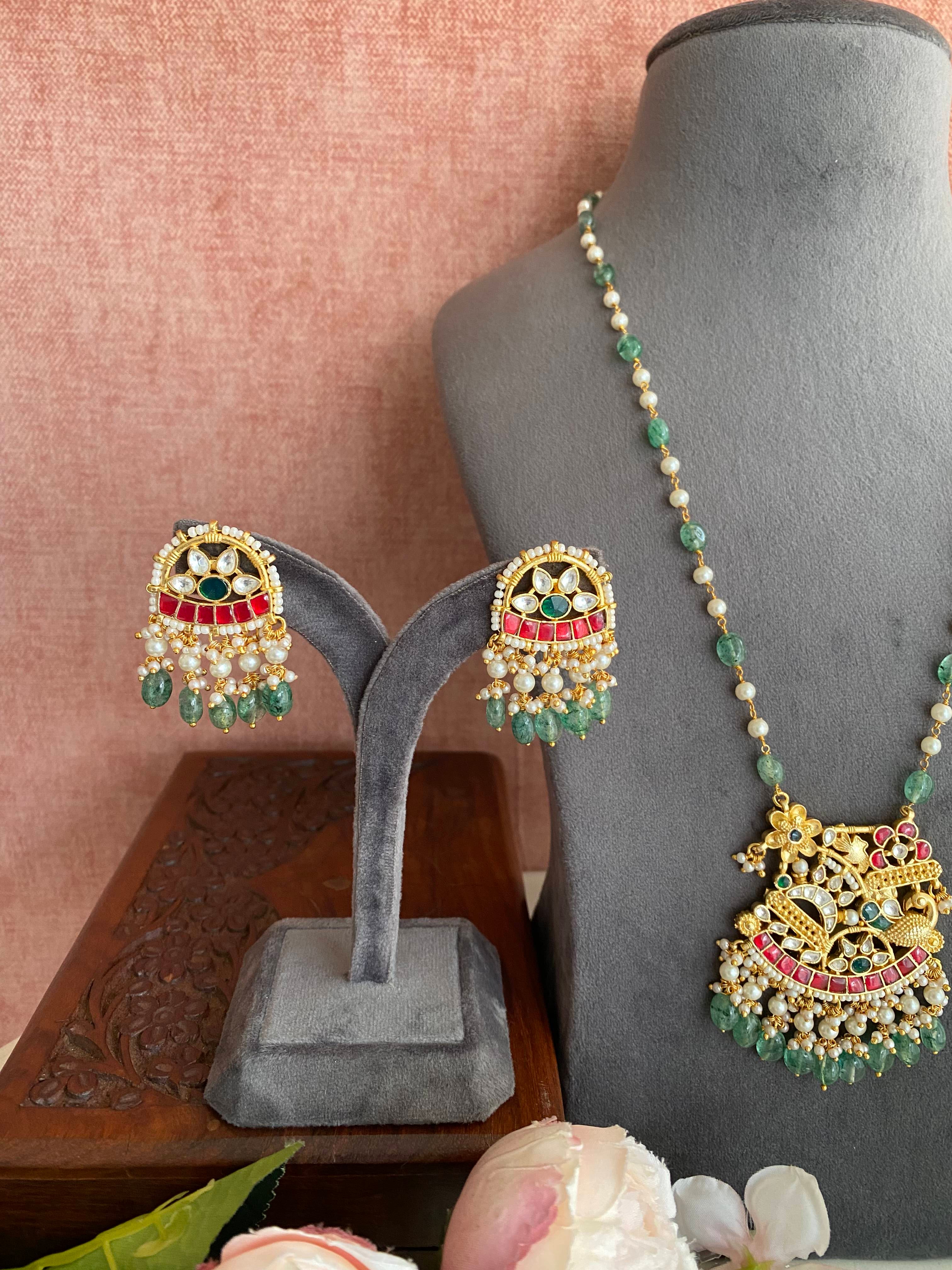 Gold Plated Kundan Long Necklace Set