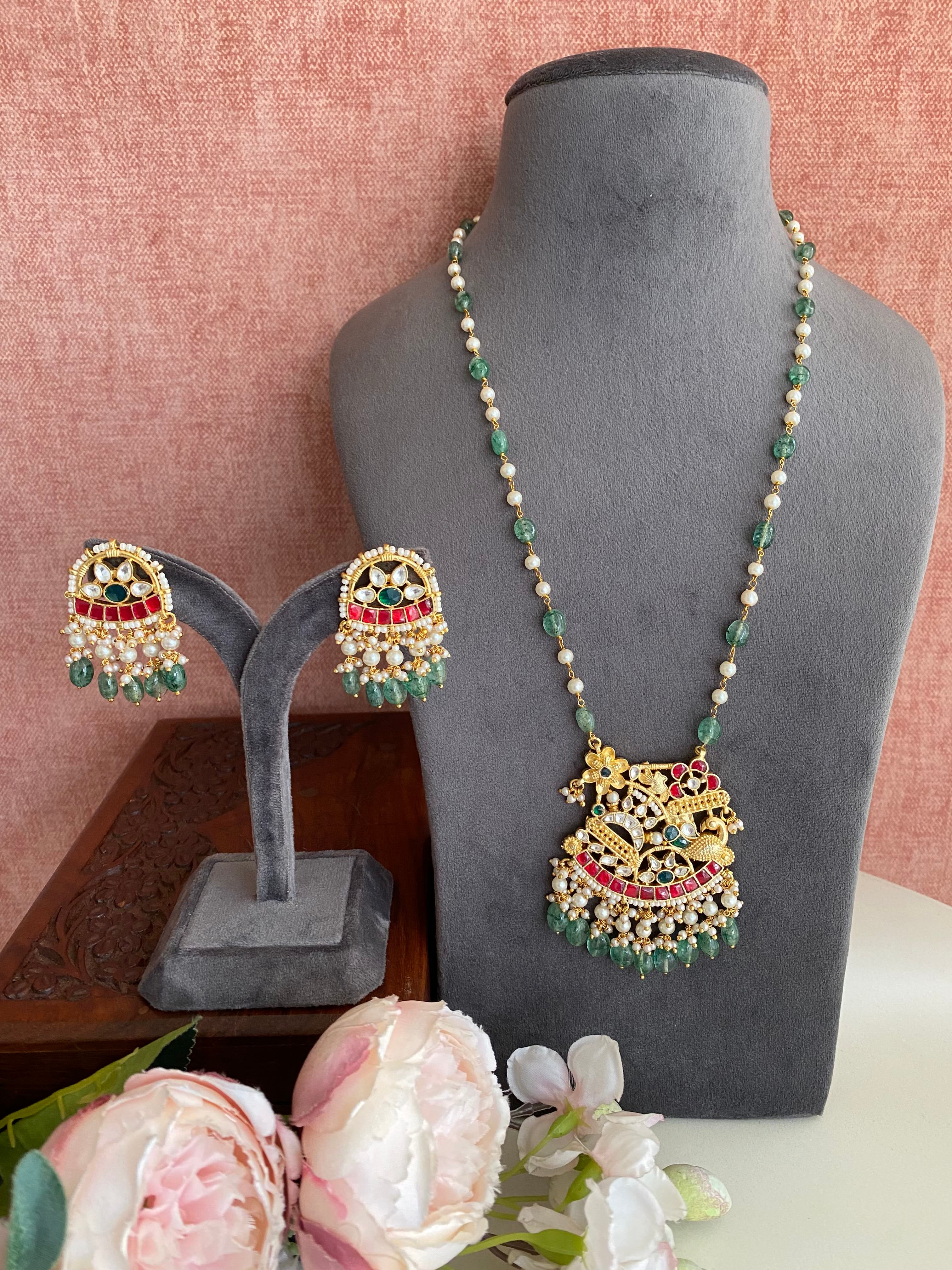 Gold Plated Kundan Long Necklace Set