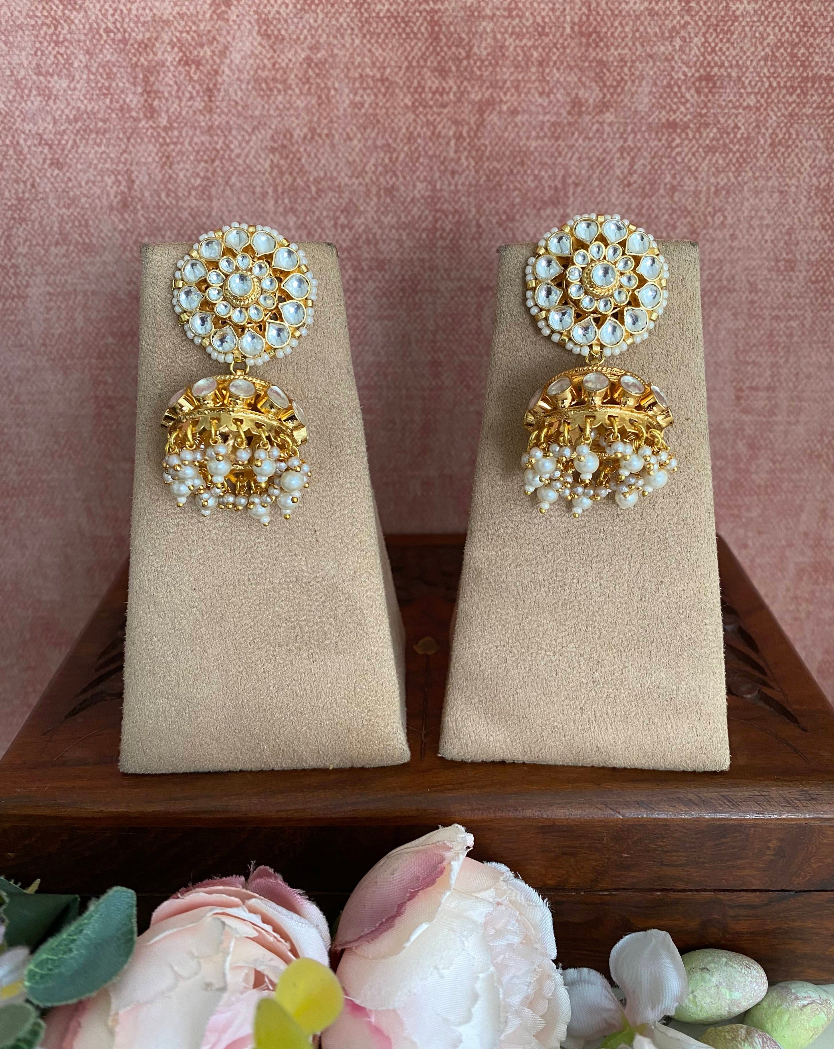 Gold Plated Kundan Jhumka