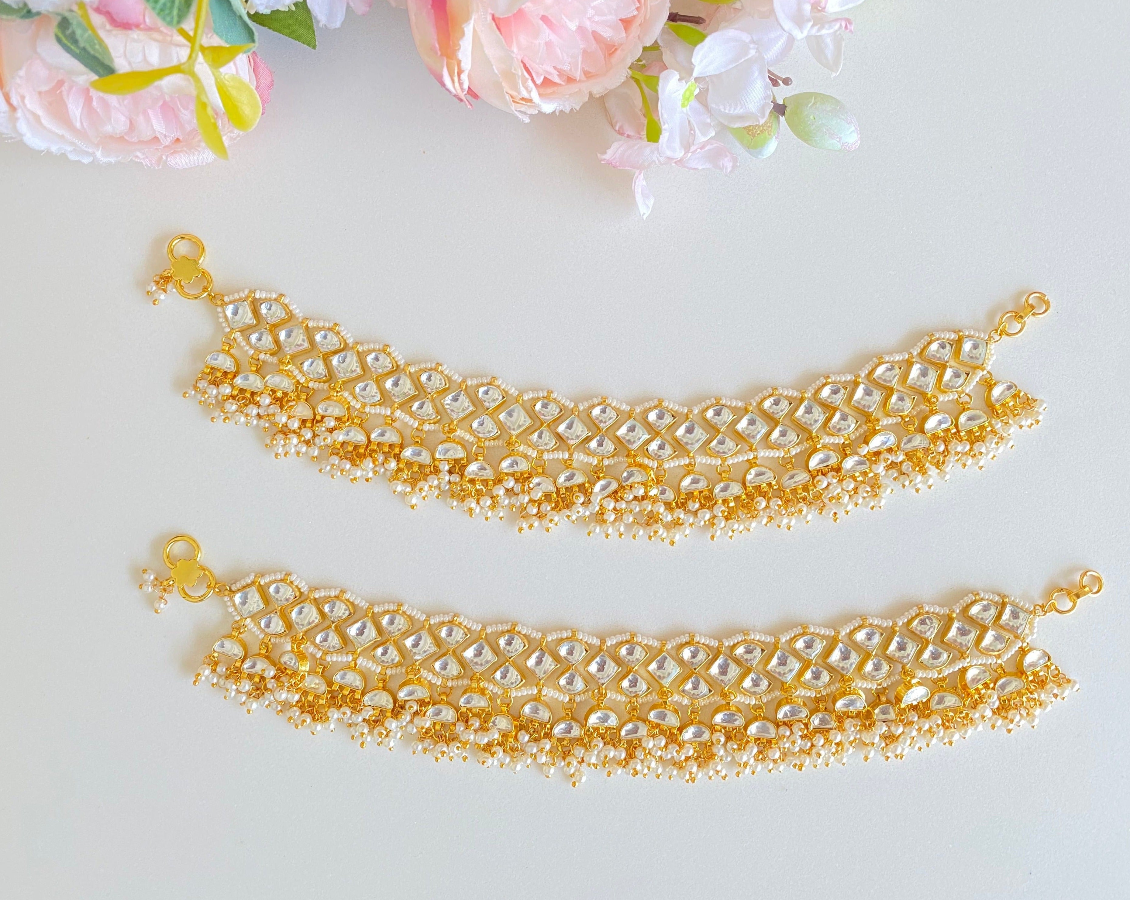 Gold plated Kundan Payal