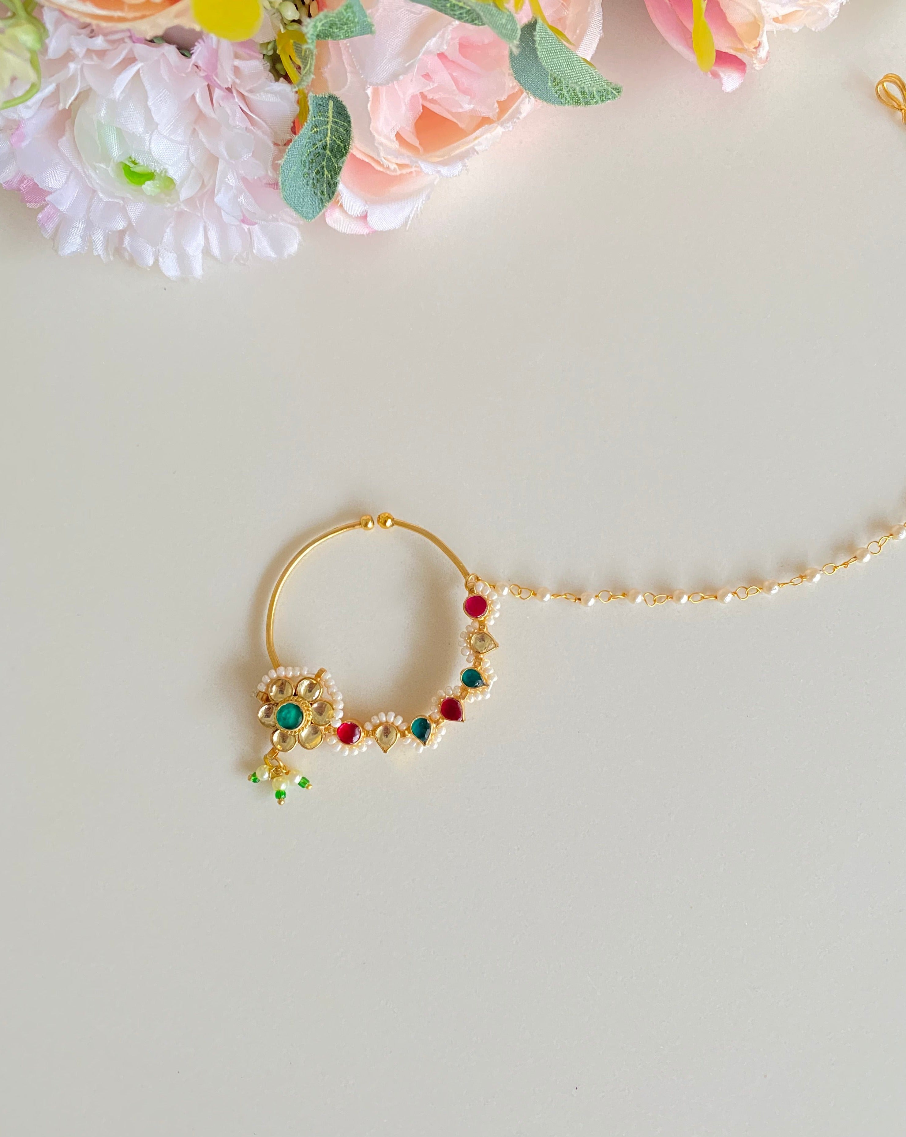 Floral Gold plated Nose ring