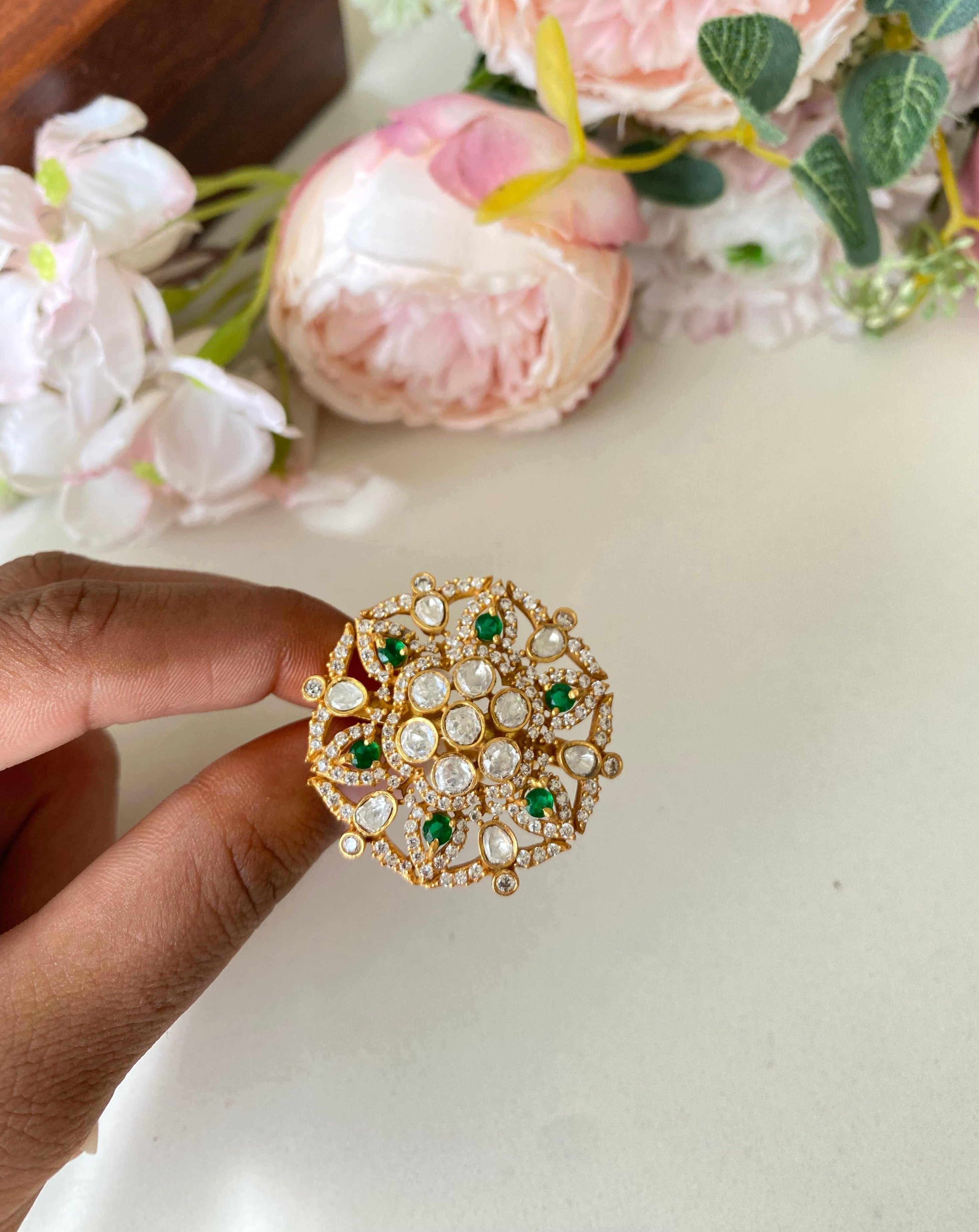 Gold plated Moissanite Ring